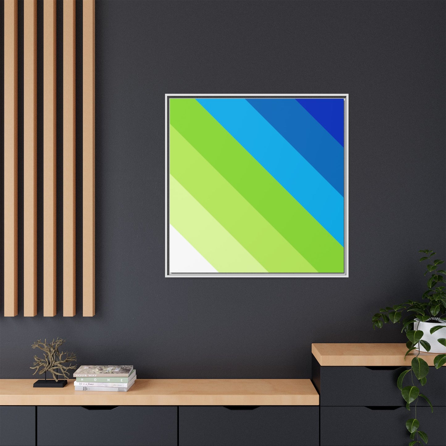 Modern Framed Geometric Canvas Art | Bold Color Meets Clean Framing