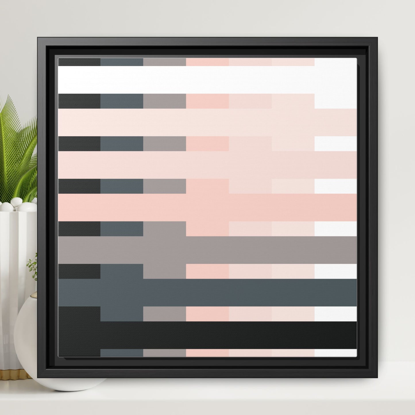 Modern Framed Geometric Canvas Art | Bold Color Meets Clean Framing