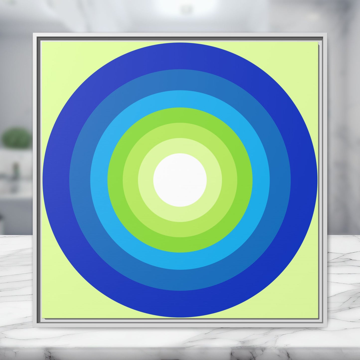 Modern Framed Geometric Canvas Art | Bold Color Meets Clean Framing