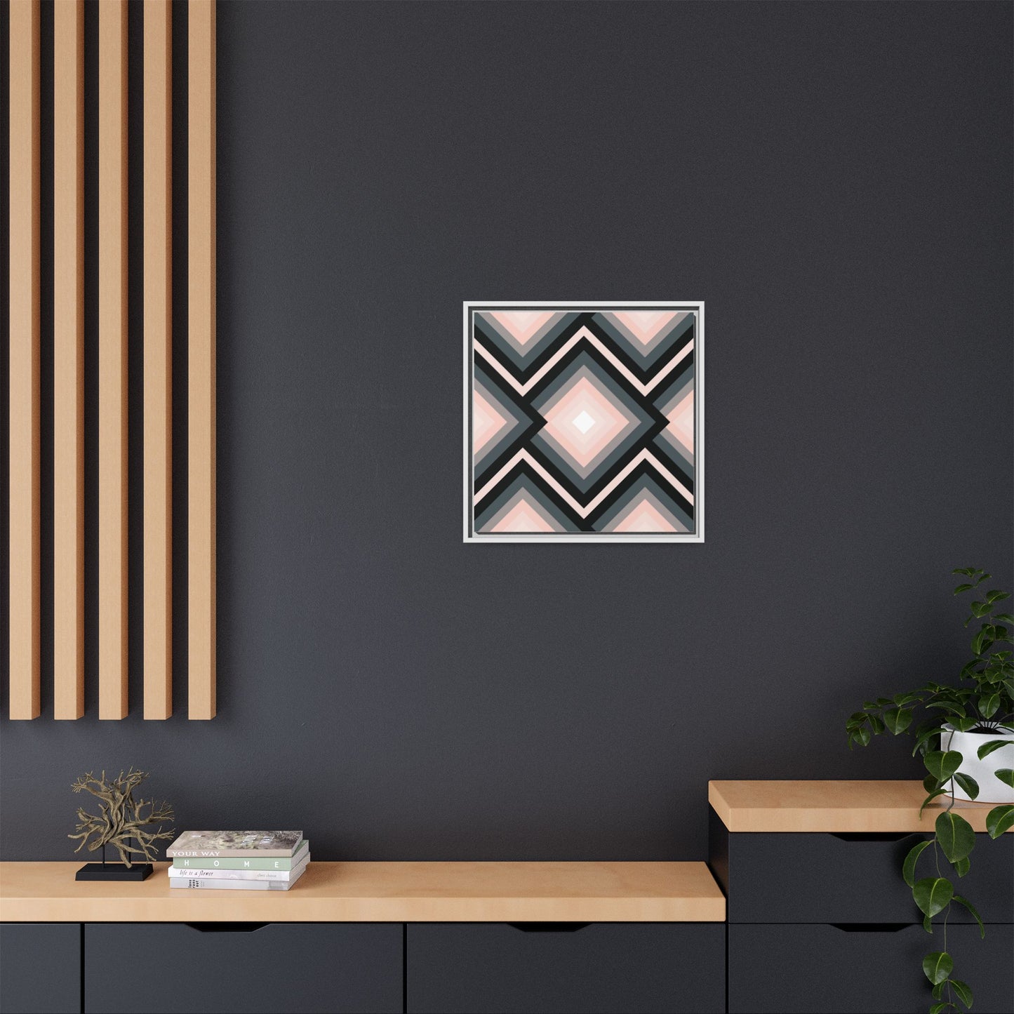 Modern Framed Geometric Canvas Art | Bold Color Meets Clean Framing