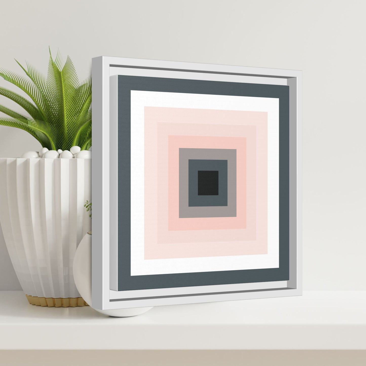Modern Framed Geometric Canvas Art | Bold Color Meets Clean Framing