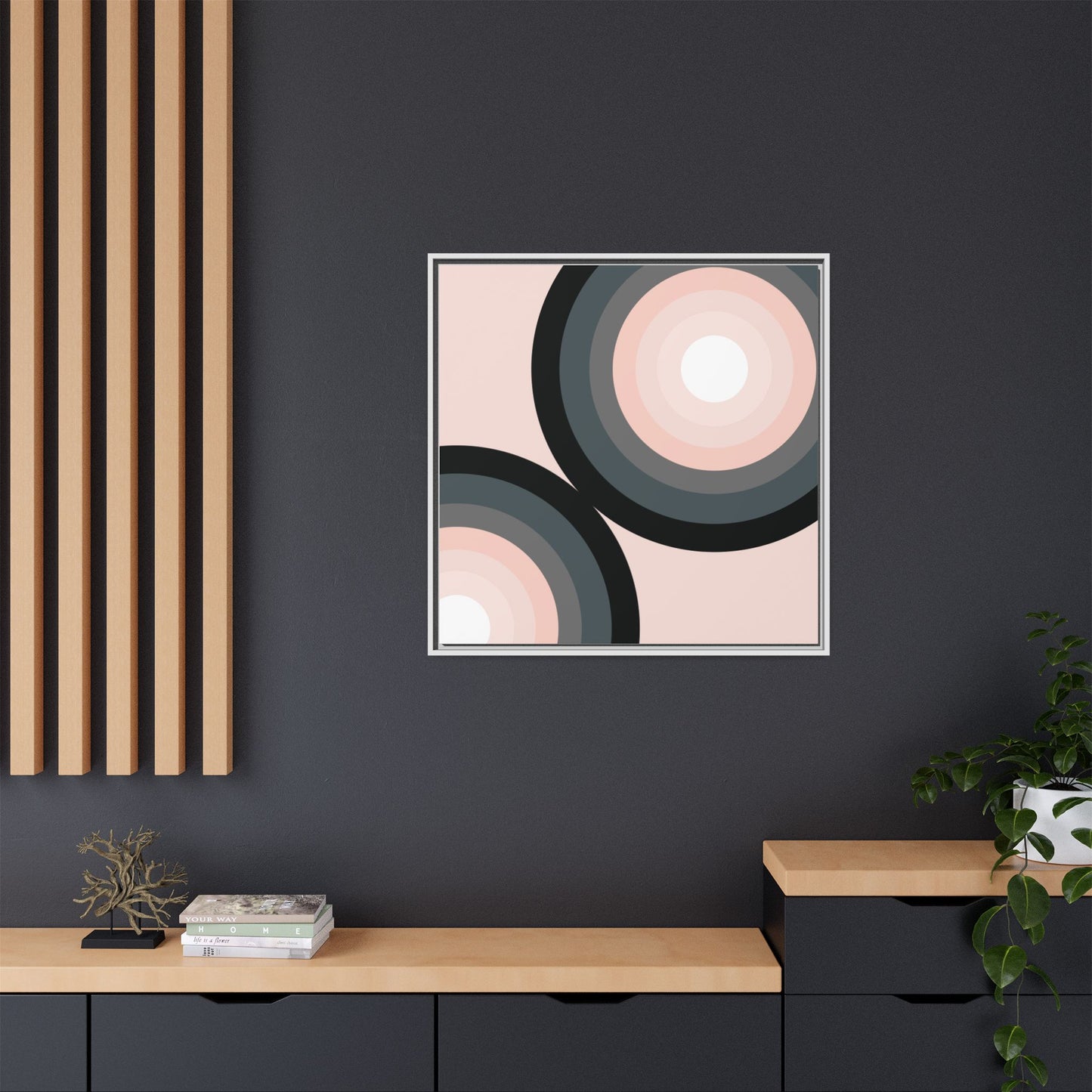 Modern Framed Geometric Canvas Art | Bold Color Meets Clean Framing
