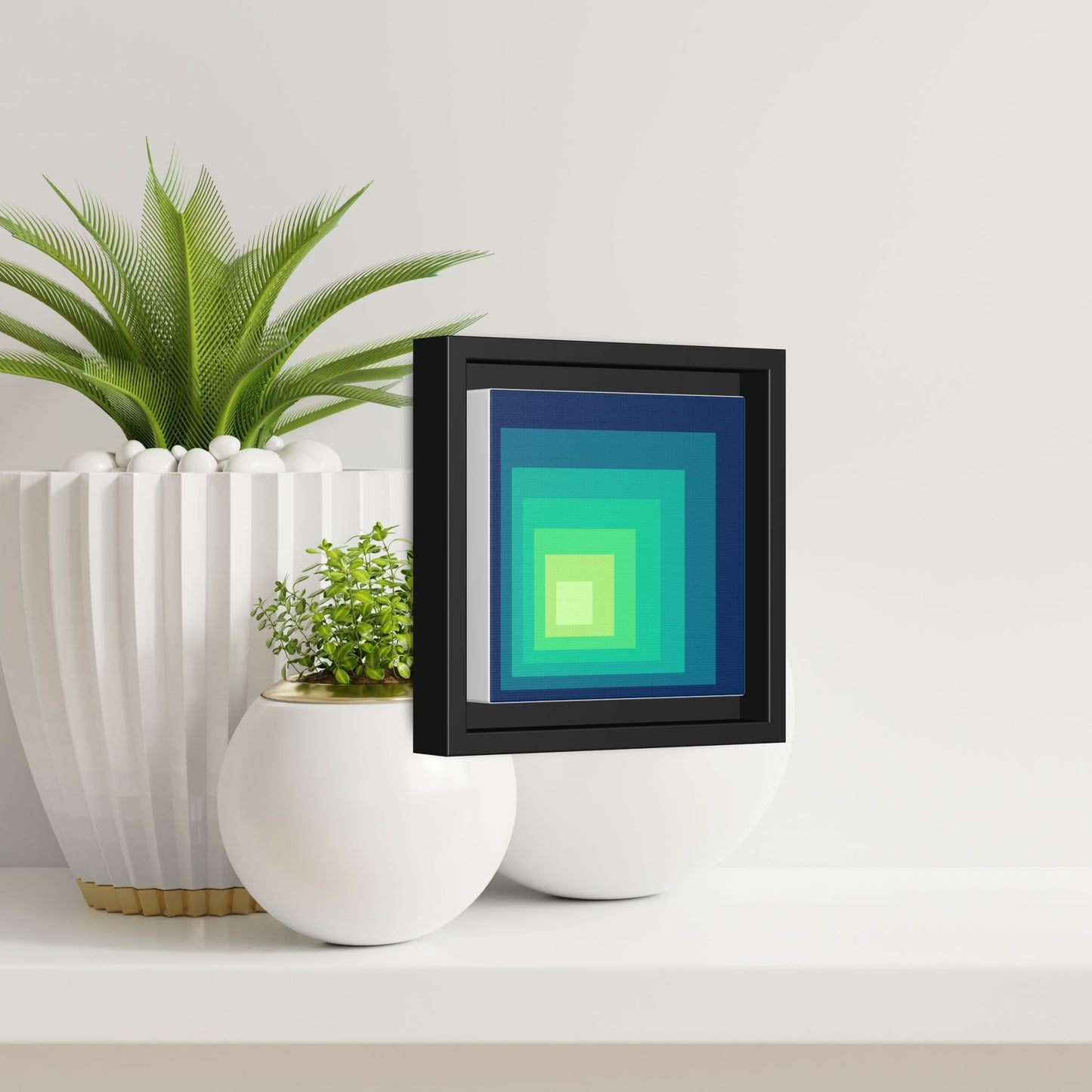 Modern Framed Geometric Canvas Art | Bold Color Meets Clean Framing