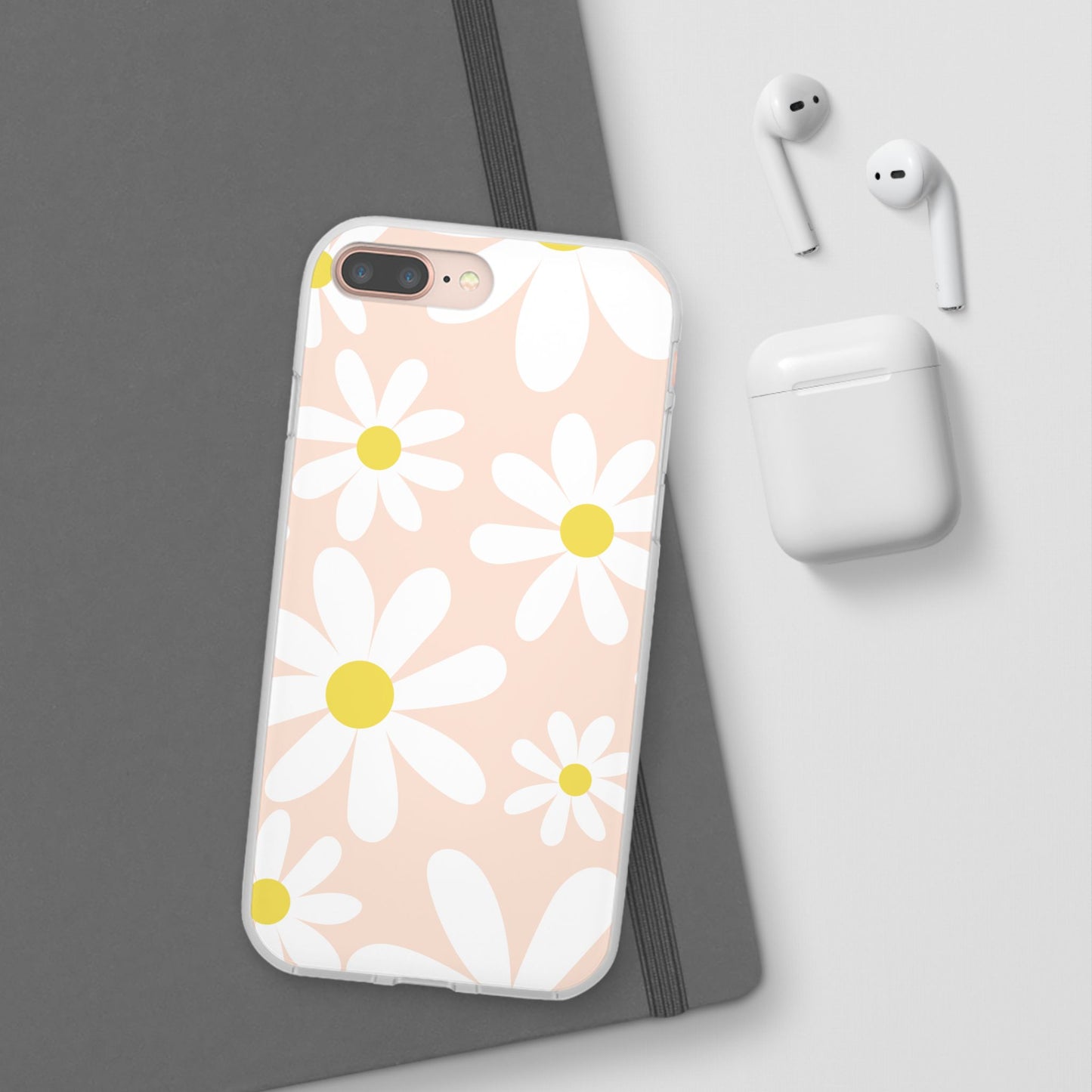 Phone Cases - Blush Daisy Pattern Flexi Cases