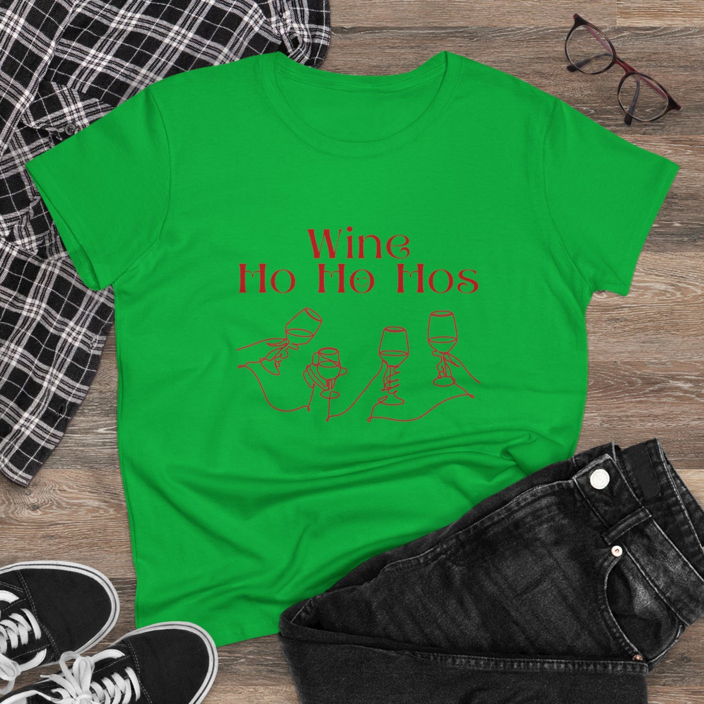 Funny Wine T-Shirt for Women | Wine Ho Ho Hos Tee