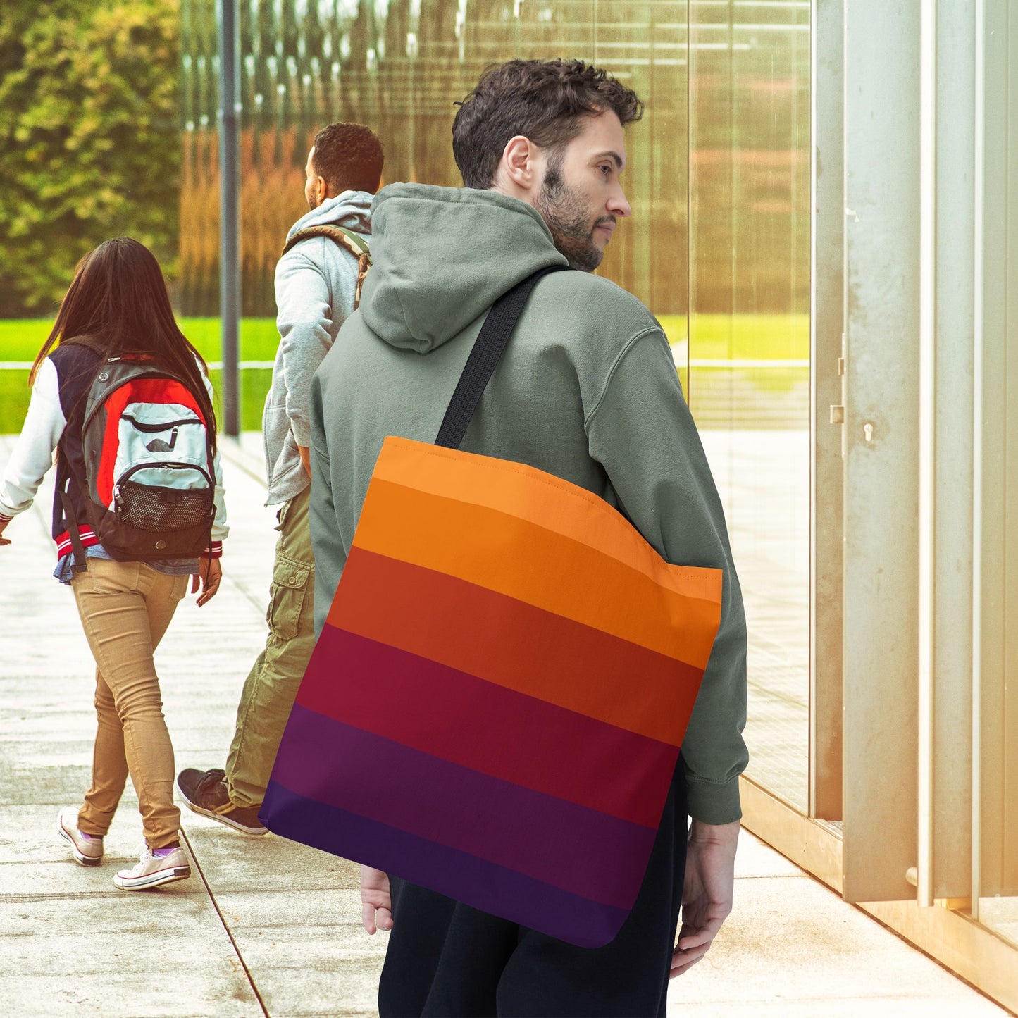 Geometric Art Tote Bag – 3 sizes | Bold lines. Vivid color. Retro with a modern twist.