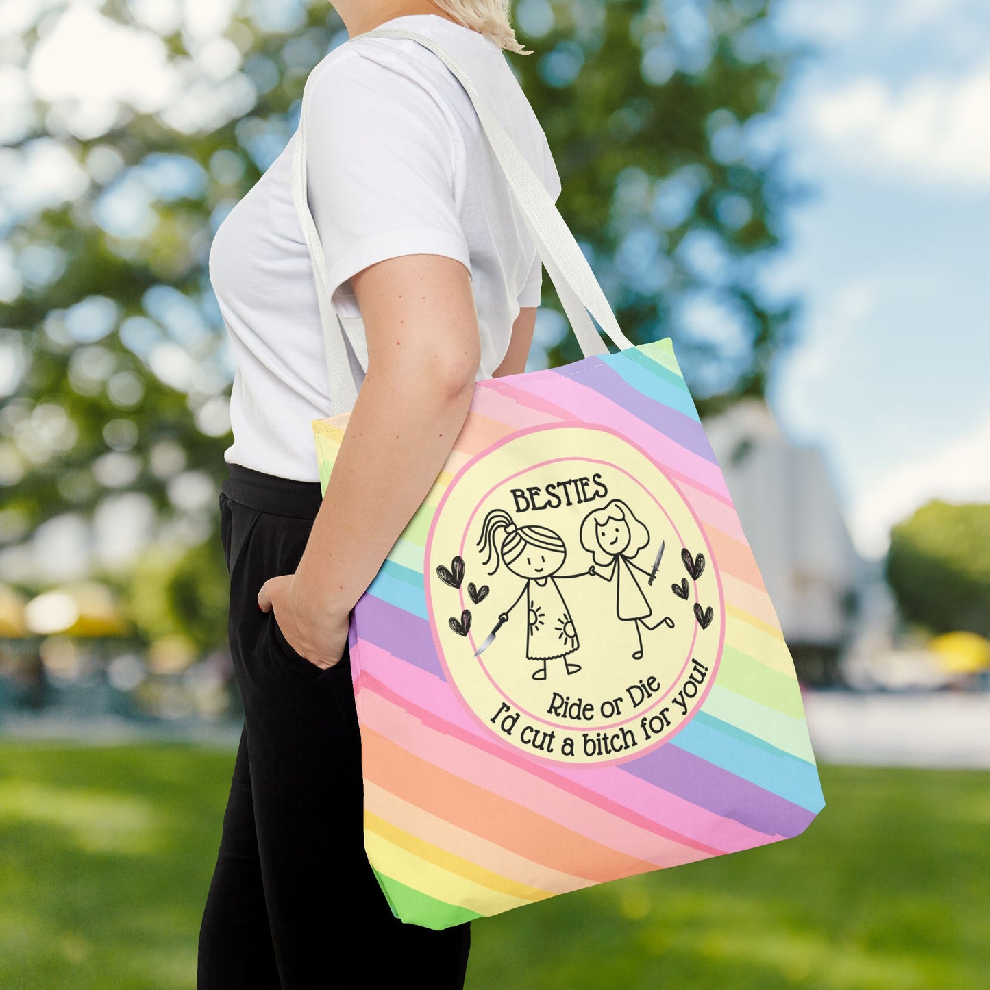 Besties “I’d Cut a Bitch for You” Tote – 3 sizes | Fierce, Fun & Full of Love