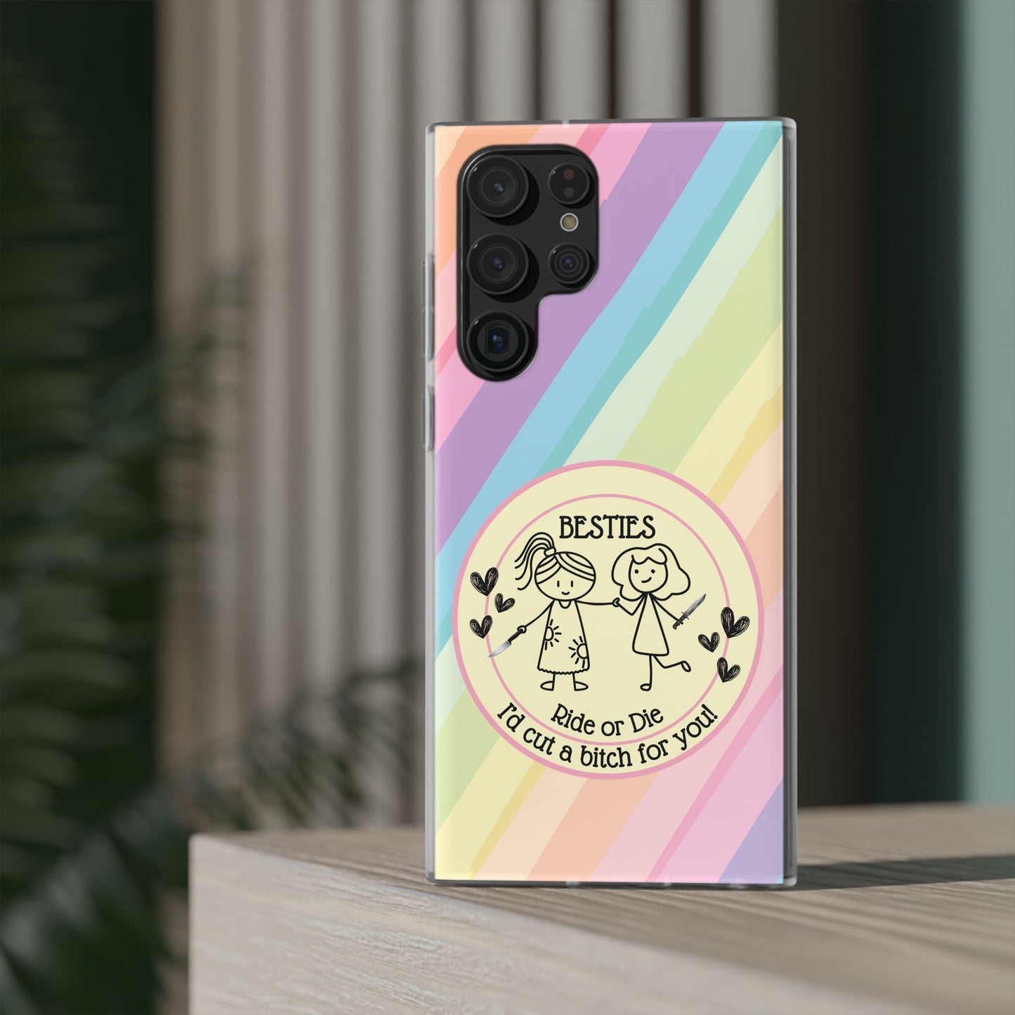 Phone Cases - Pastels Besties Ride or Die | "I'd Cut a Bitch for You"