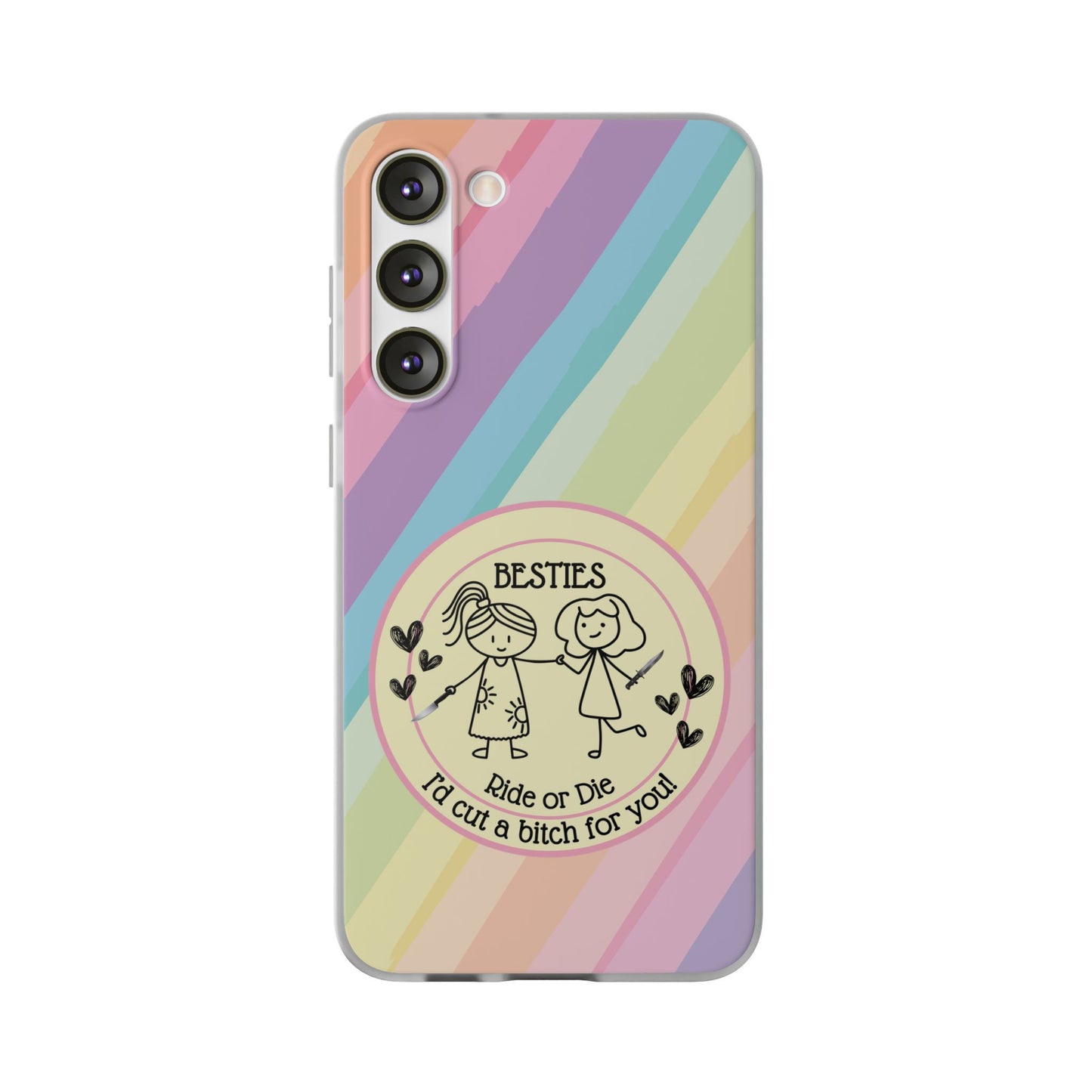 Phone Cases - Pastels Besties Ride or Die | "I'd Cut a Bitch for You"