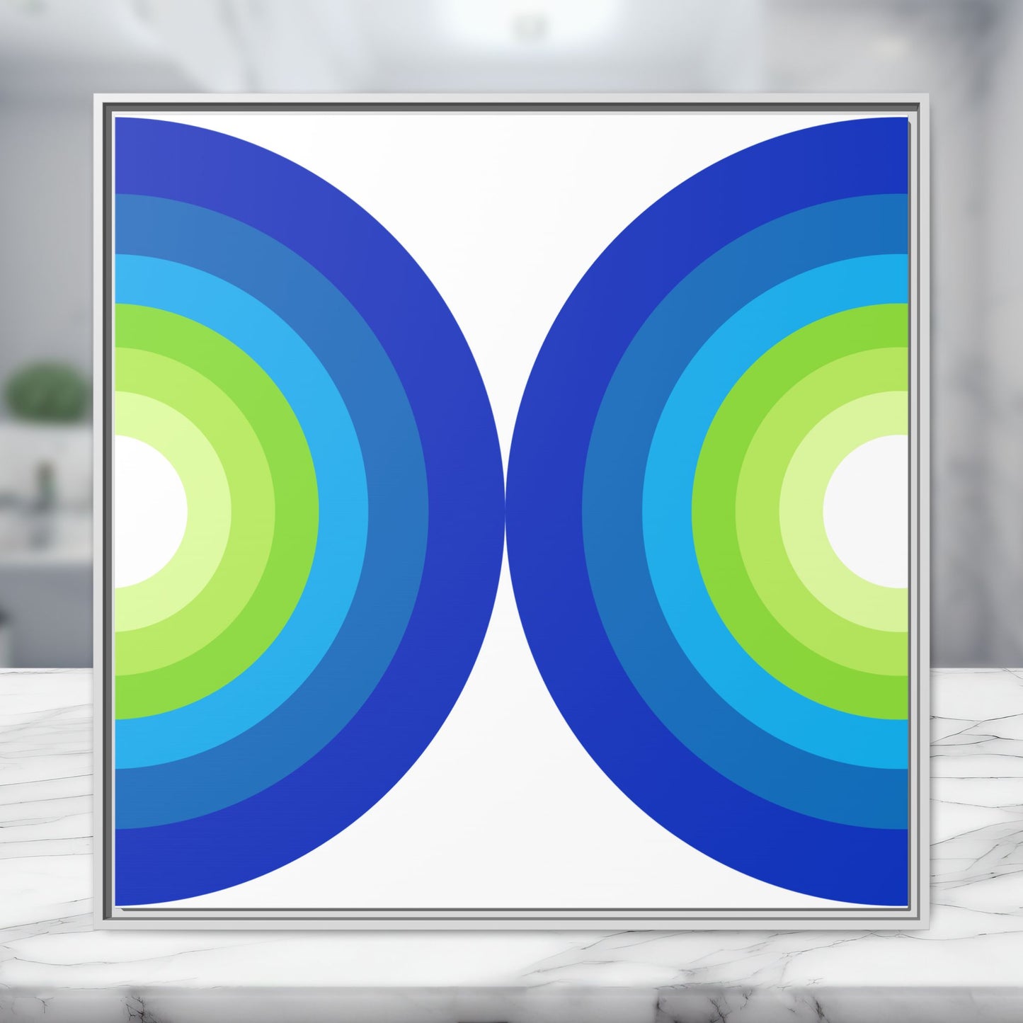 Modern Framed Geometric Canvas Art | Bold Color Meets Clean Framing