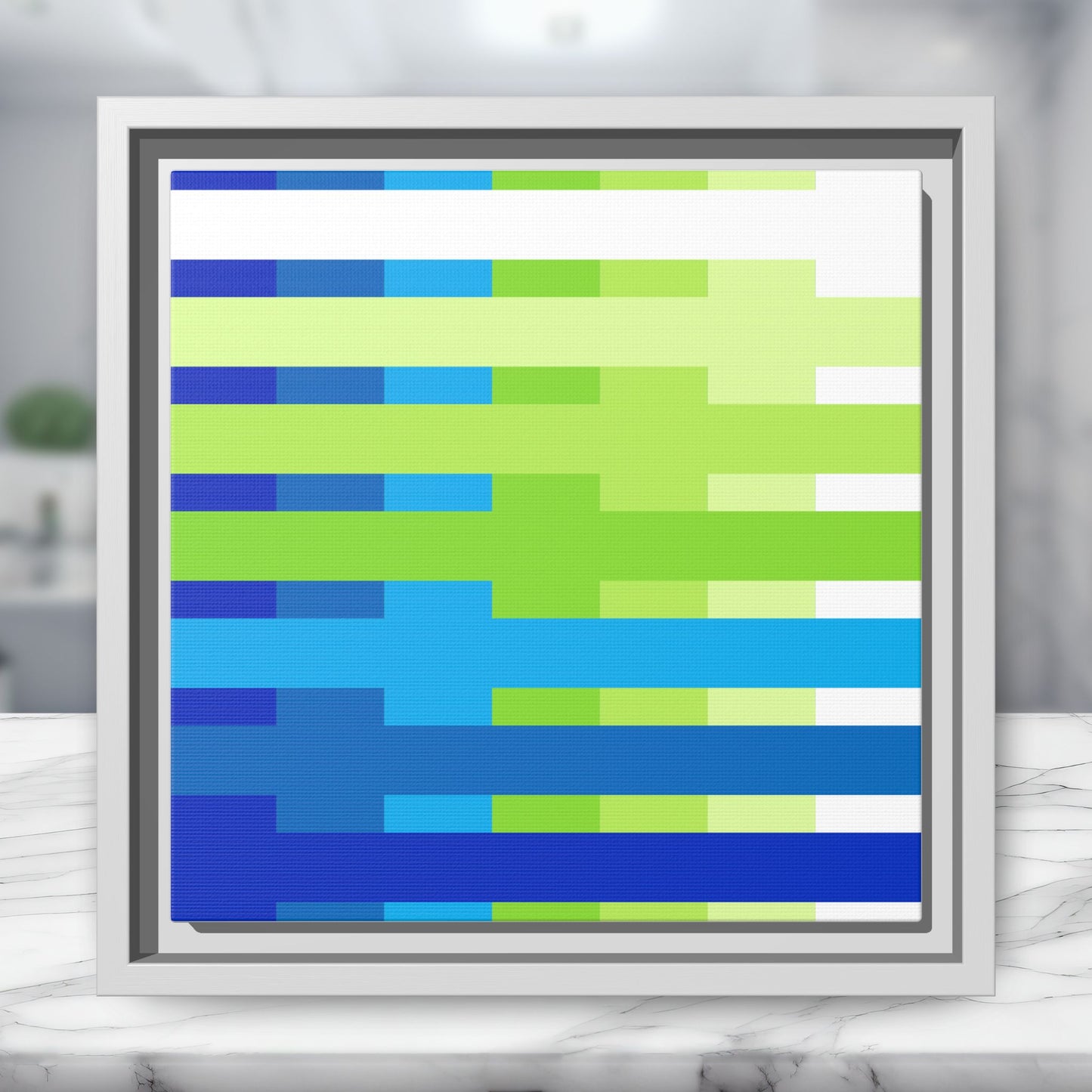 Modern Framed Geometric Canvas Art | Bold Color Meets Clean Framing