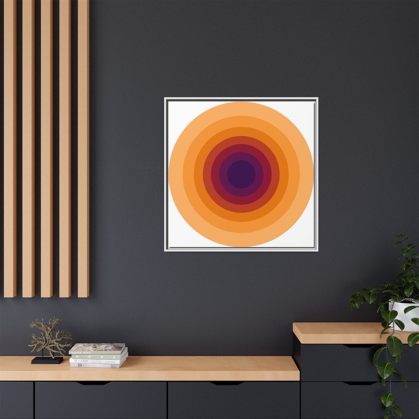 Modern Framed Geometric Canvas Art | Bold Color Meets Clean Framing
