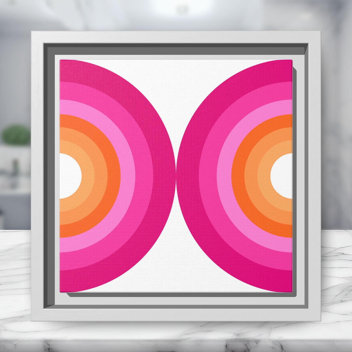 Modern Framed Geometric Canvas Art | Bold Color Meets Clean Framing