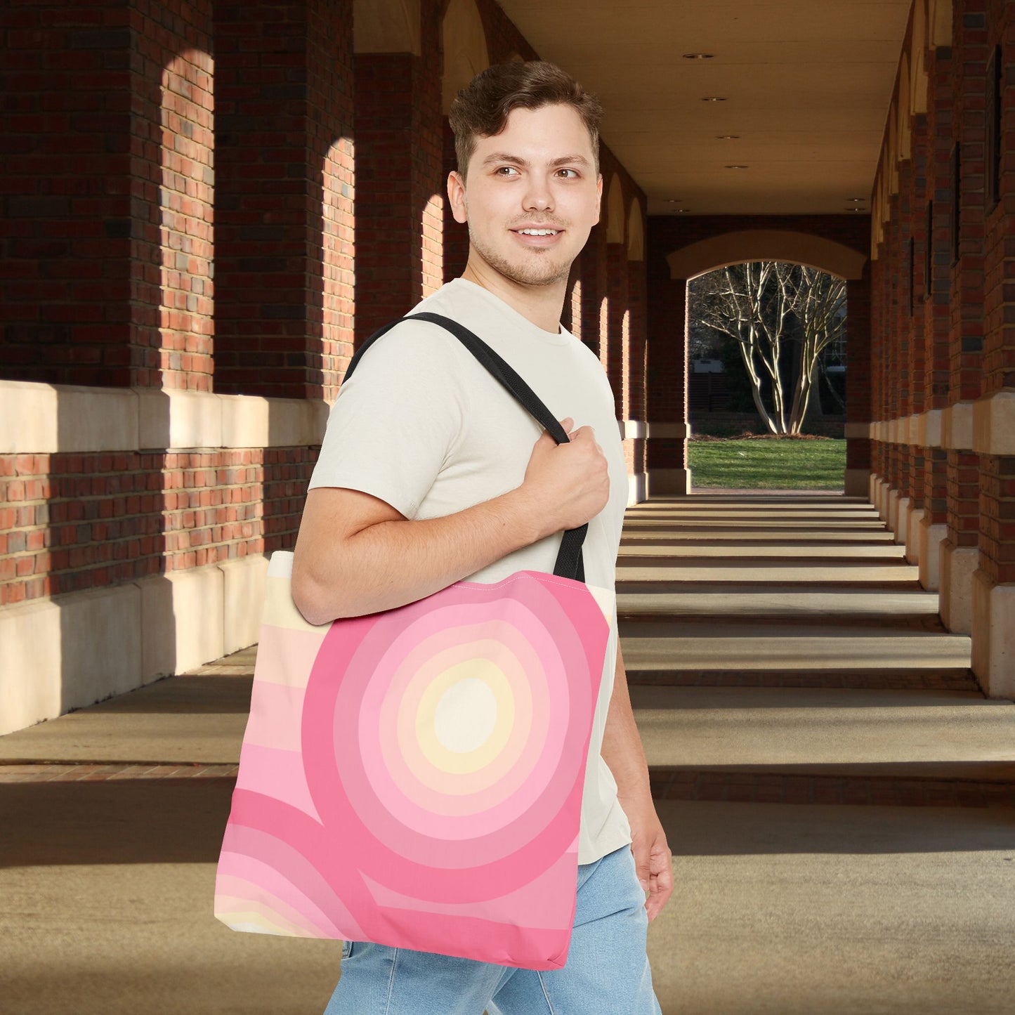 Geo Art Tote Bag – 3 sizes | Bold lines. Vivid color. Retro with a modern twist.