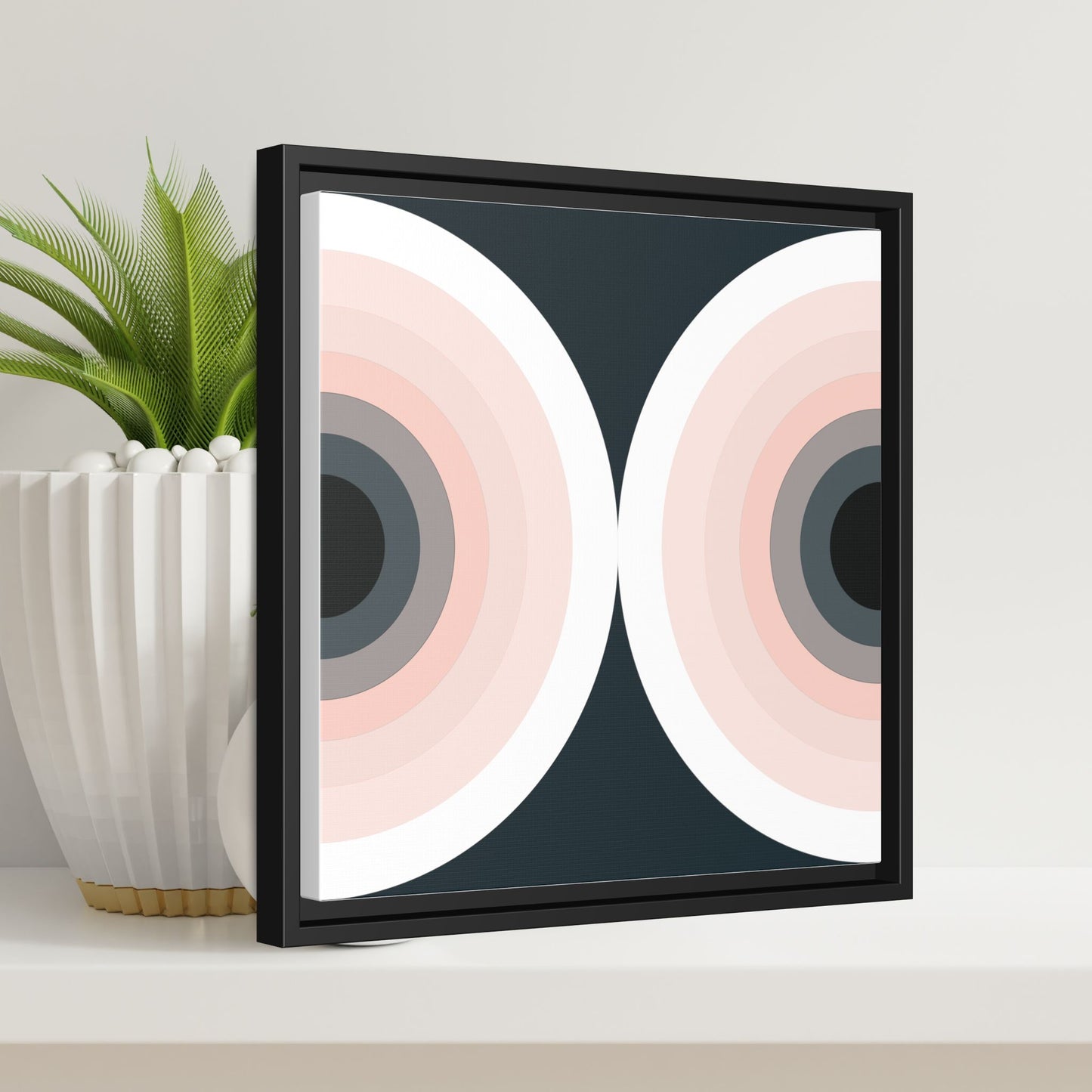 Modern Framed Geometric Canvas Art | Bold Color Meets Clean Framing