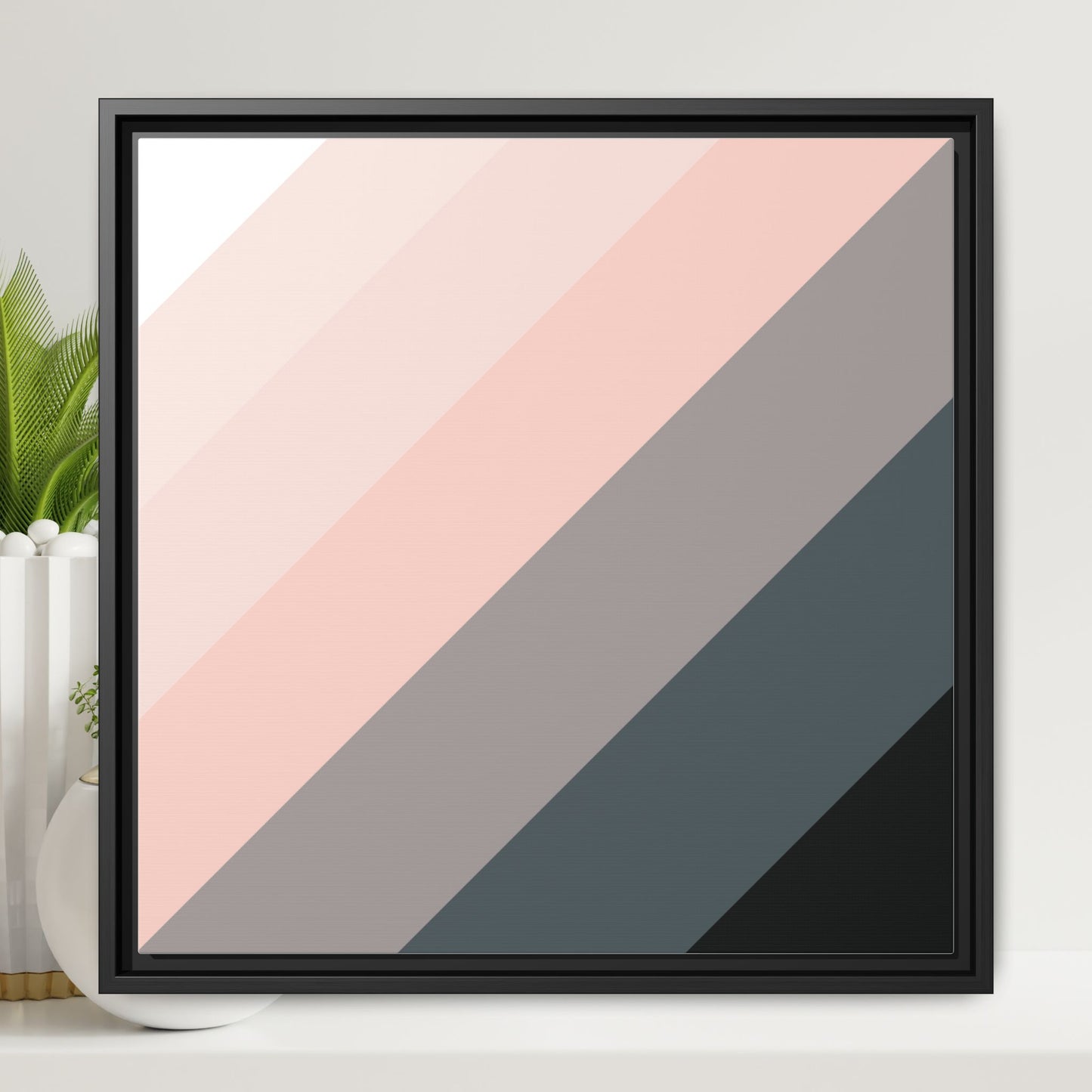 Modern Framed Geometric Canvas Art | Bold Color Meets Clean Framing