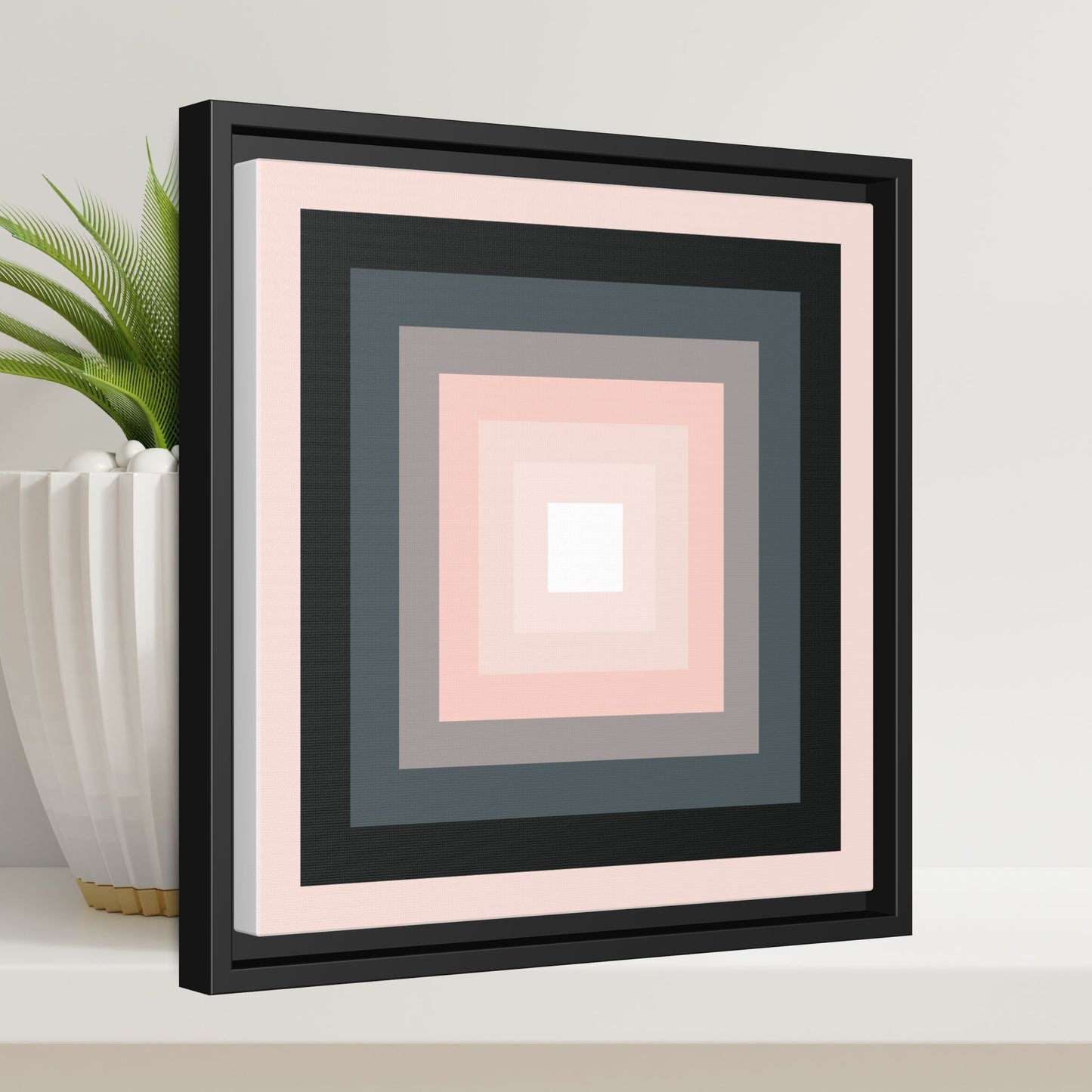 Modern Framed Geometric Canvas Art | Bold Color Meets Clean Framing