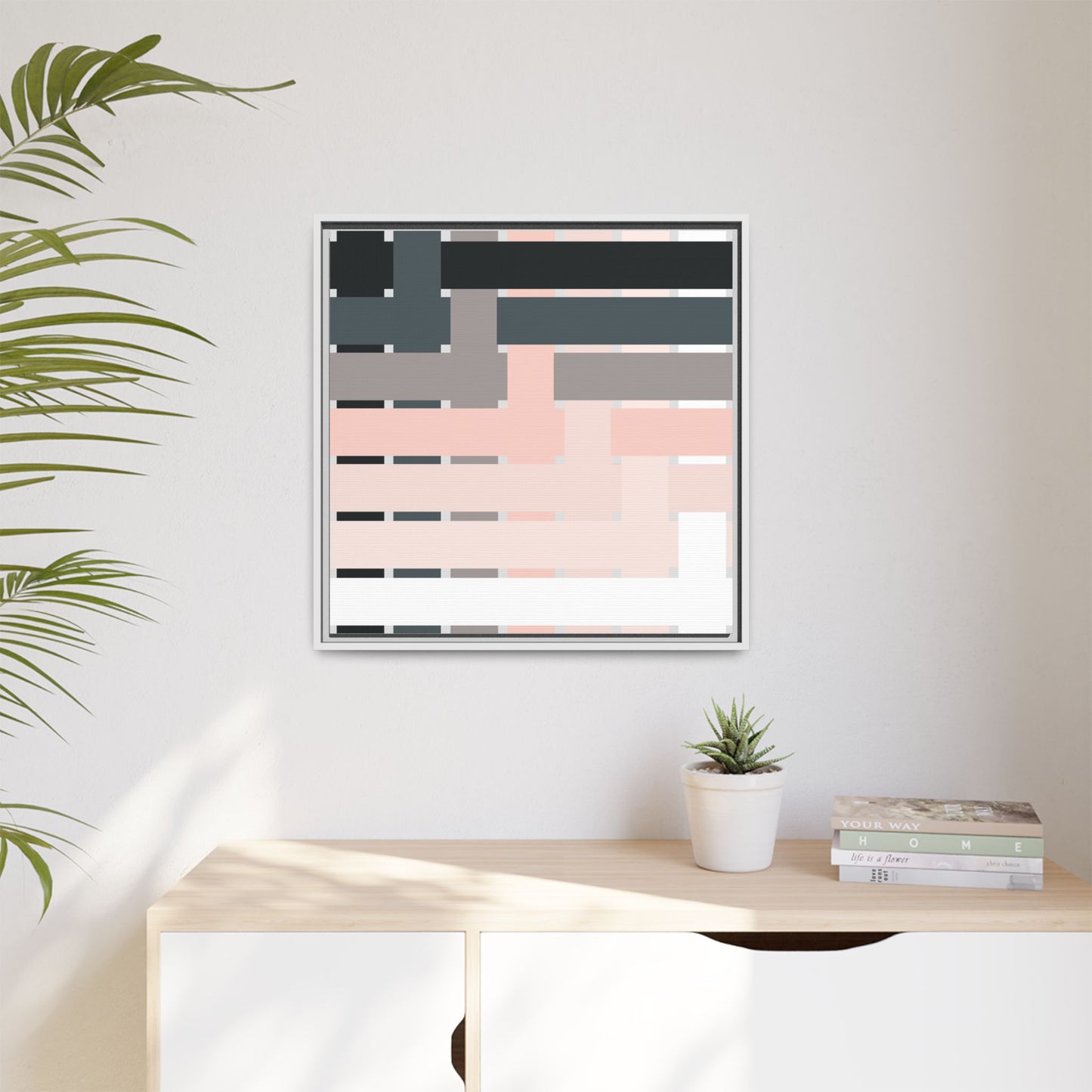 Modern Framed Geometric Canvas Art | Bold Color Meets Clean Framing