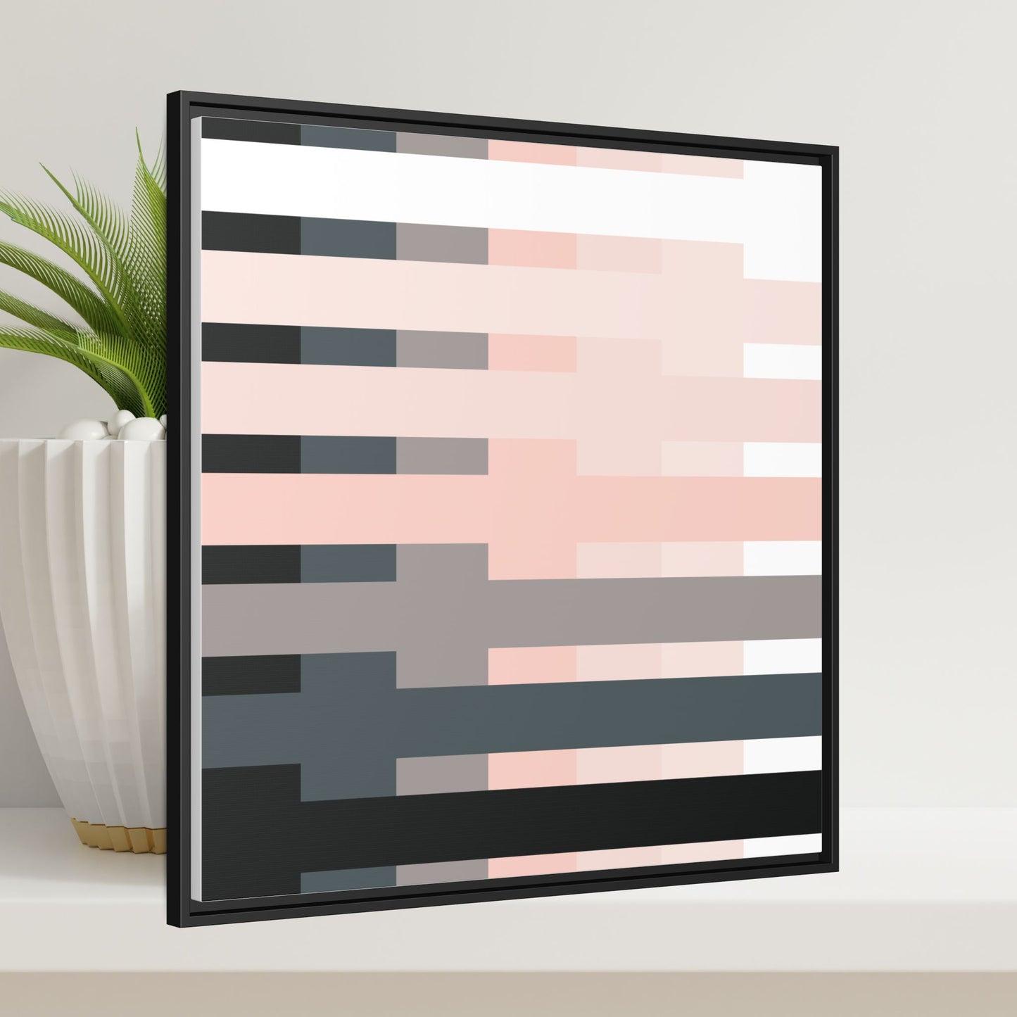 Modern Framed Geometric Canvas Art | Bold Color Meets Clean Framing