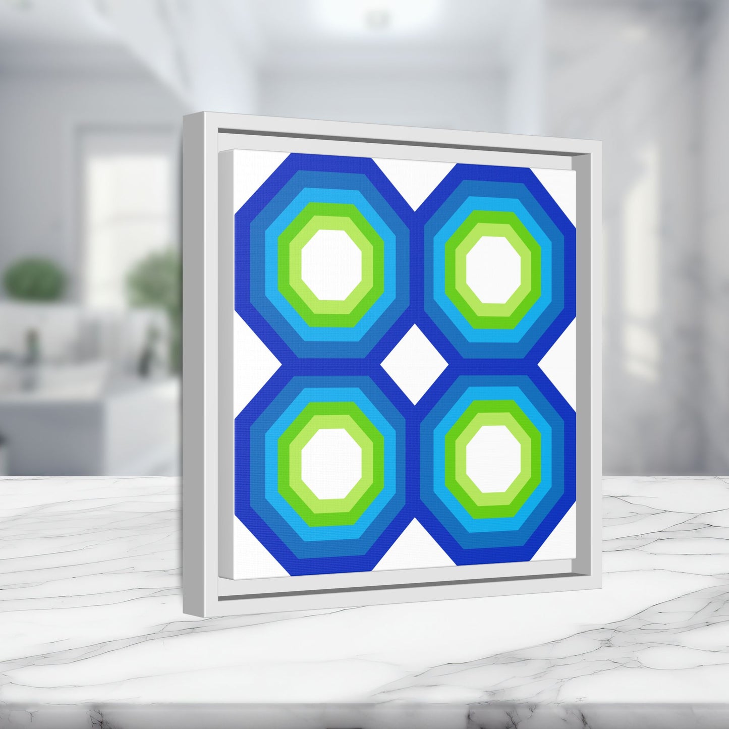 Modern Framed Geometric Canvas Art | Bold Color Meets Clean Framing