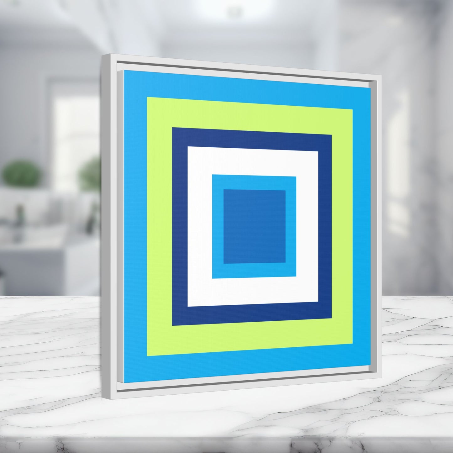 Modern Framed Geometric Canvas Art | Bold Color Meets Clean Framing