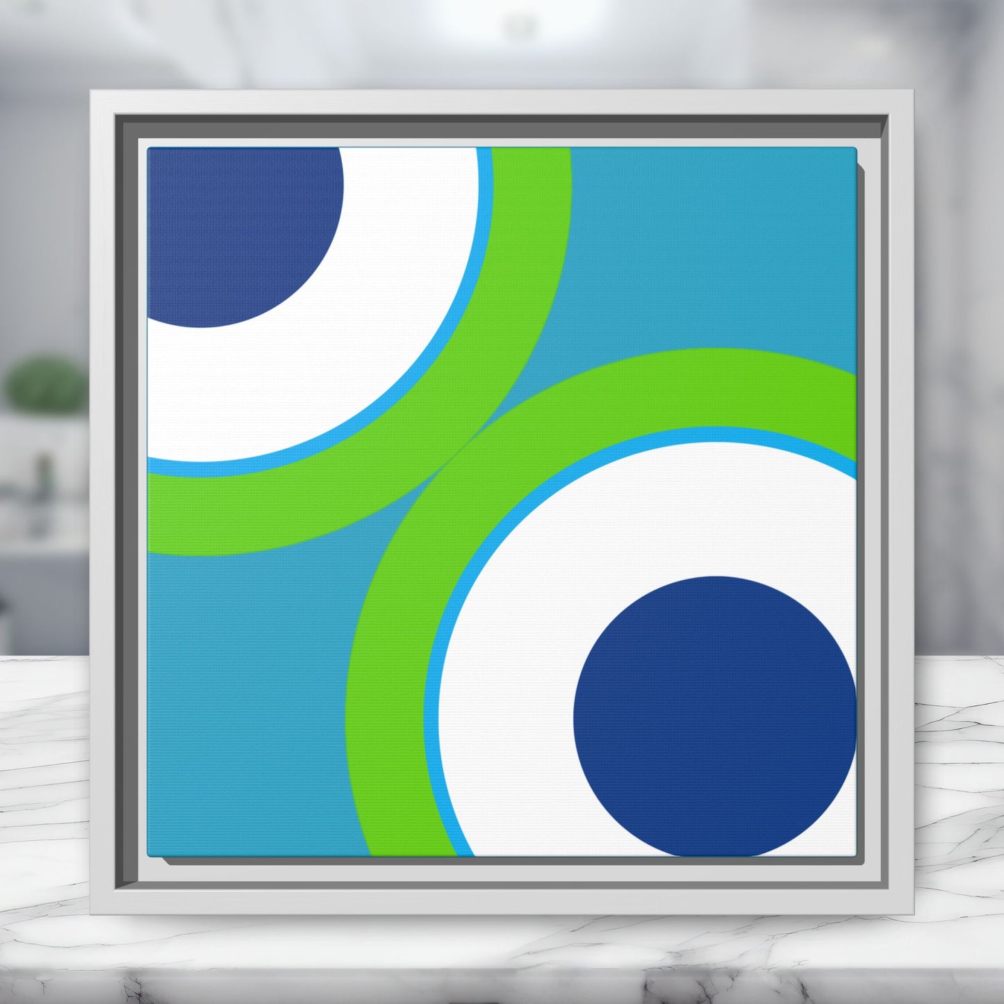 Modern Framed Geometric Canvas Art | Bold Color Meets Clean Framing
