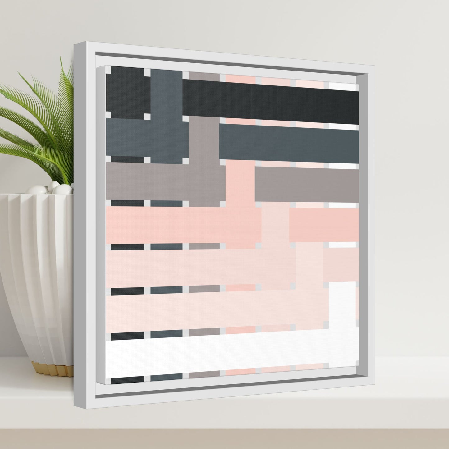 Modern Framed Geometric Canvas Art | Bold Color Meets Clean Framing