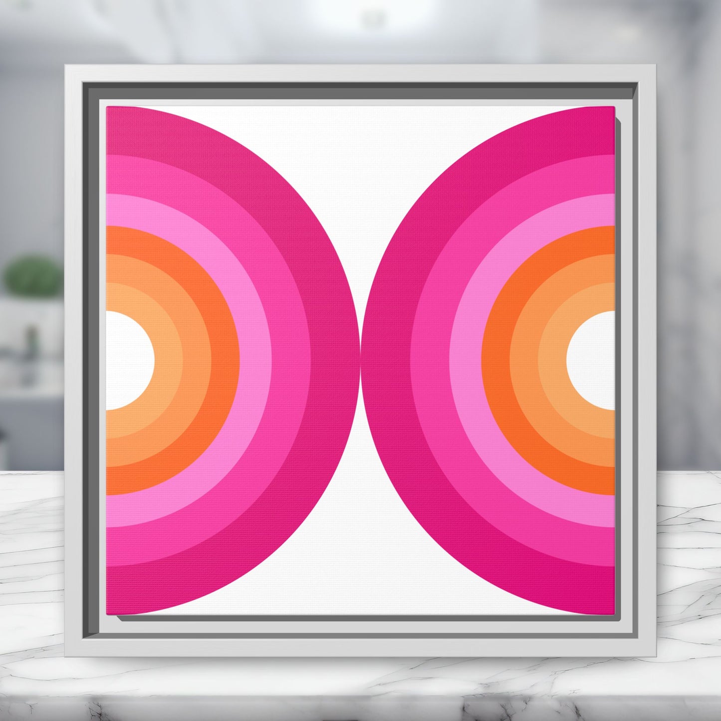 Modern Framed Geometric Canvas Art | Bold Color Meets Clean Framing
