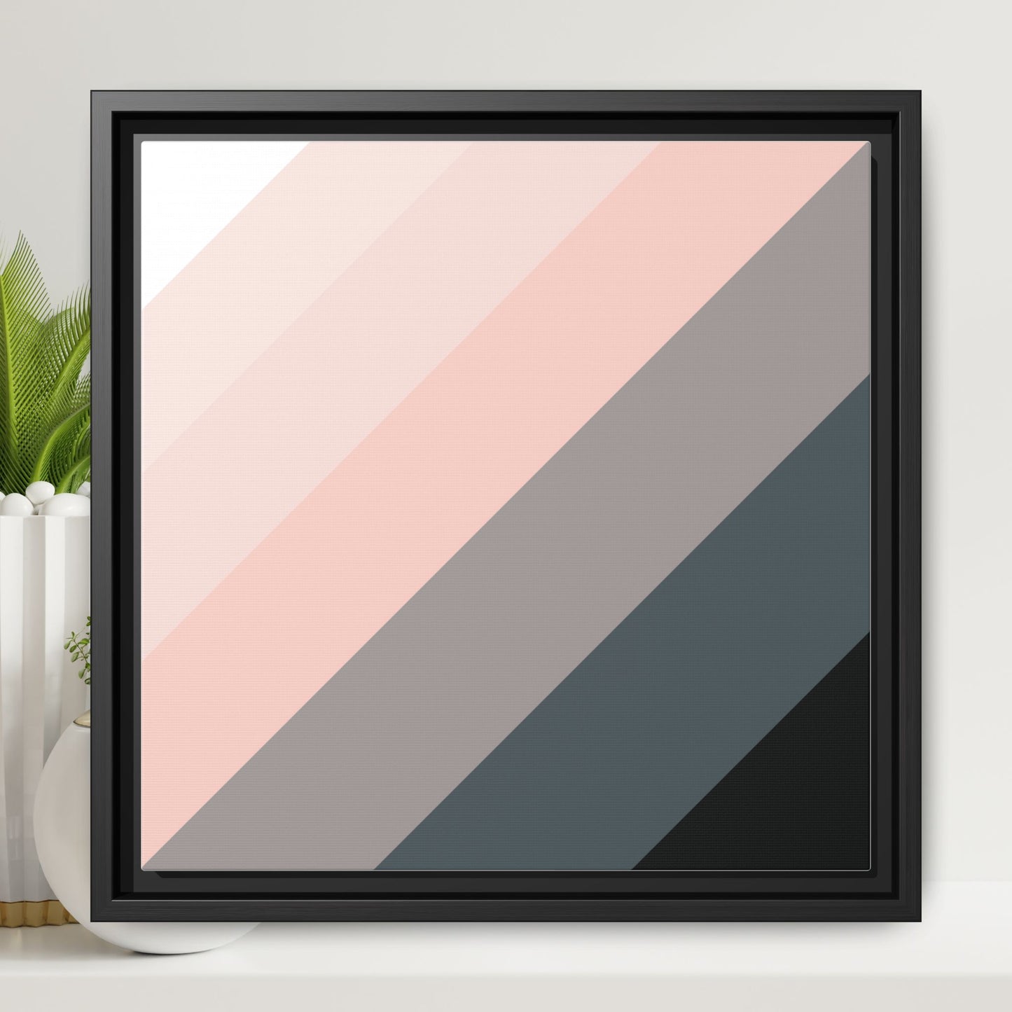 Modern Framed Geometric Canvas Art | Bold Color Meets Clean Framing