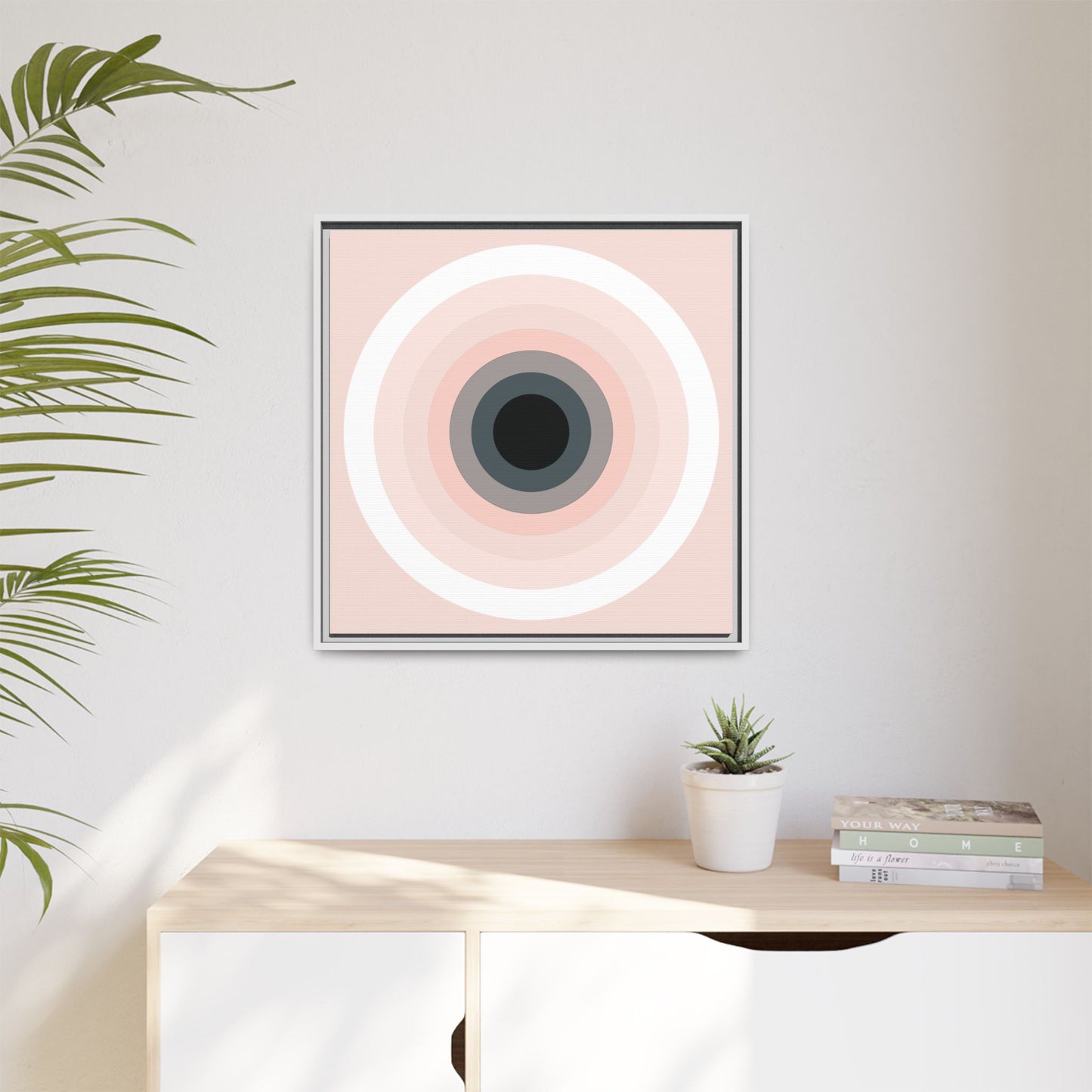 Modern Framed Geometric Canvas Art | Bold Color Meets Clean Framing