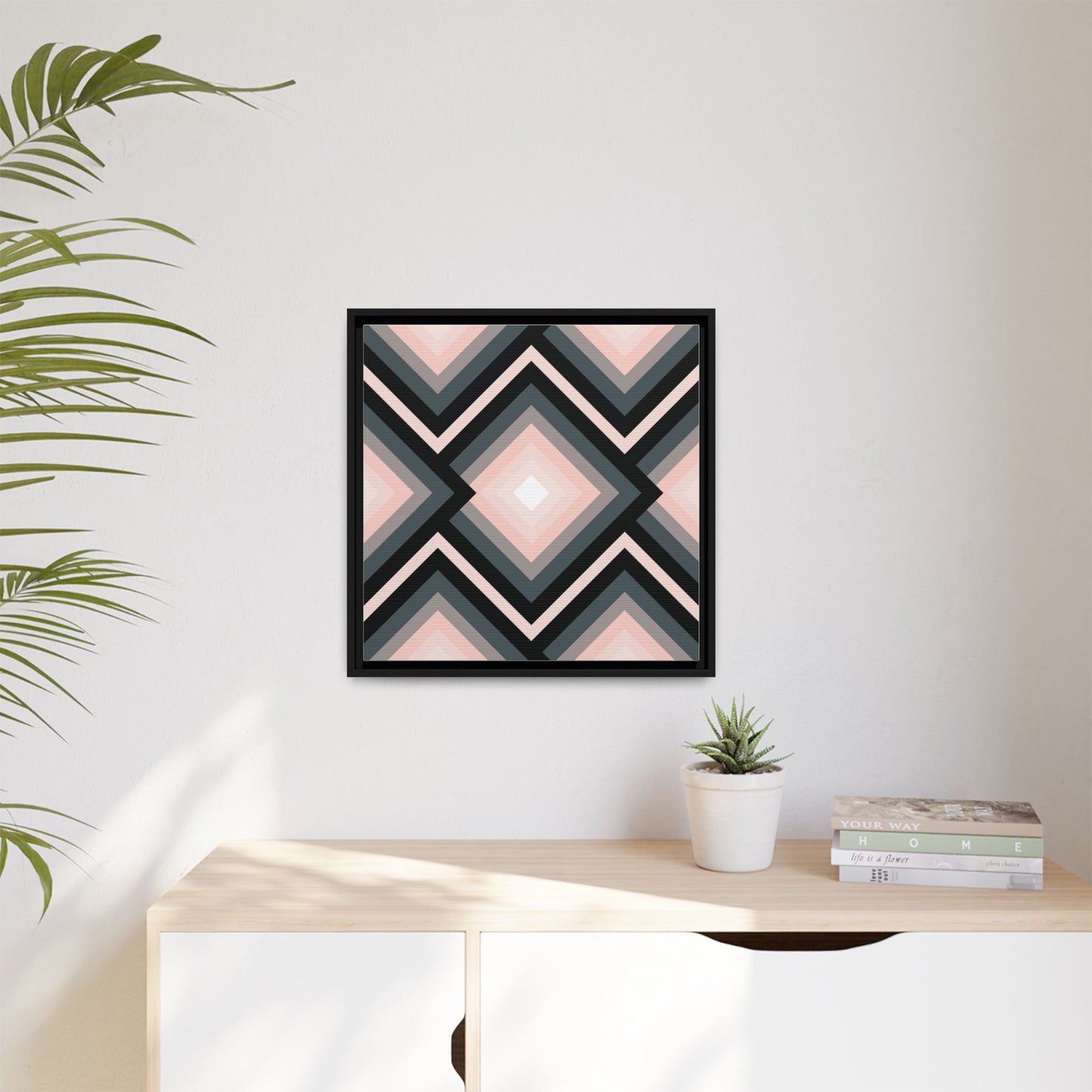 Modern Framed Geometric Canvas Art | Bold Color Meets Clean Framing