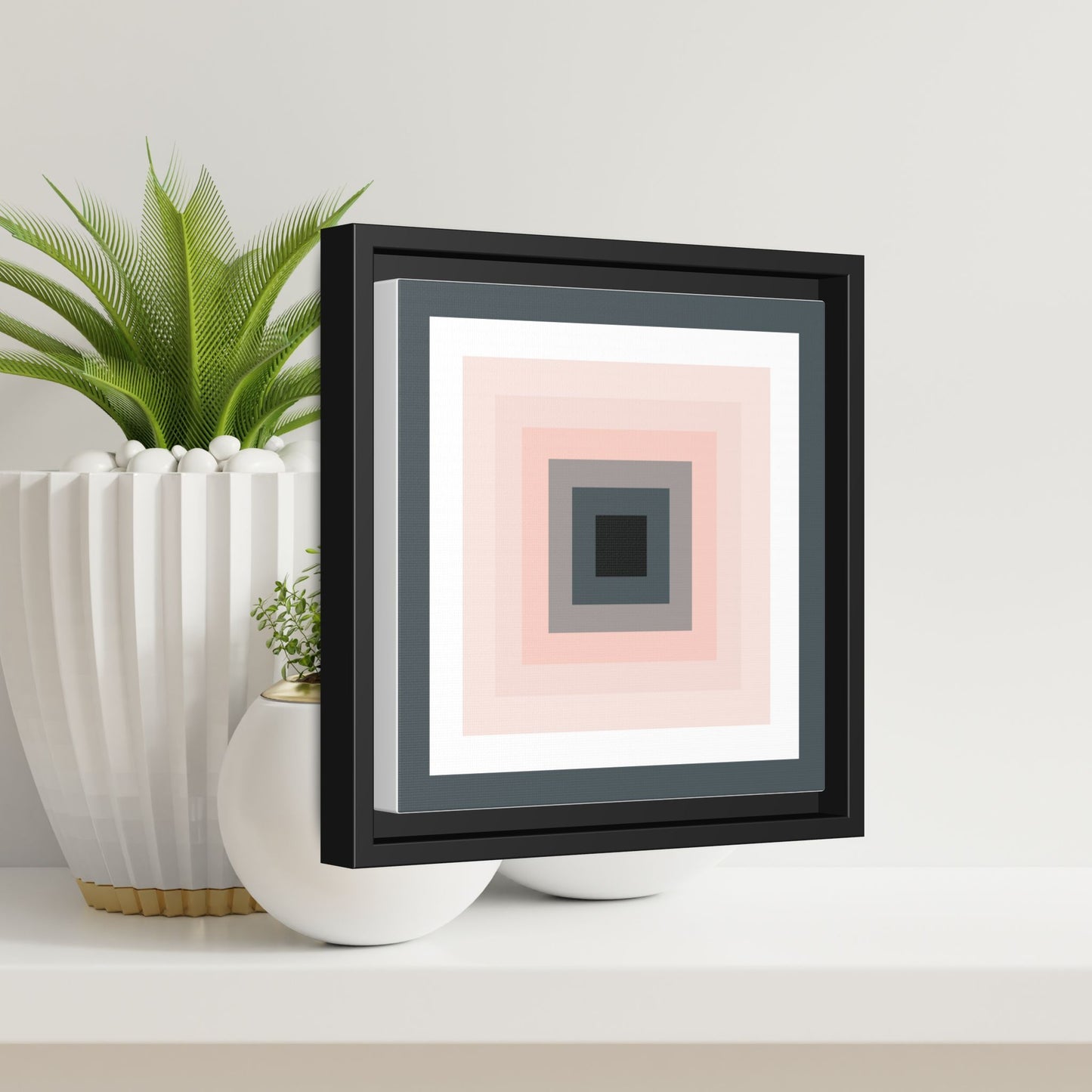 Modern Framed Geometric Canvas Art | Bold Color Meets Clean Framing