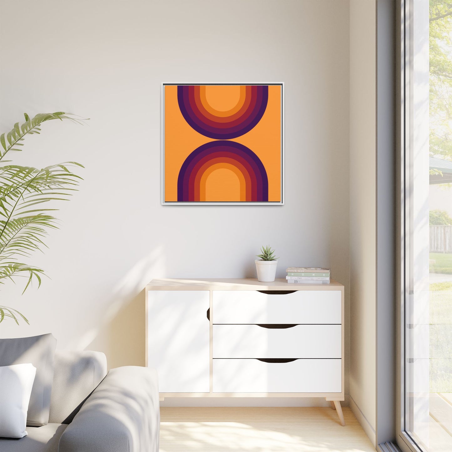 Modern Framed Geometric Canvas Art | Bold Color Meets Clean Framing