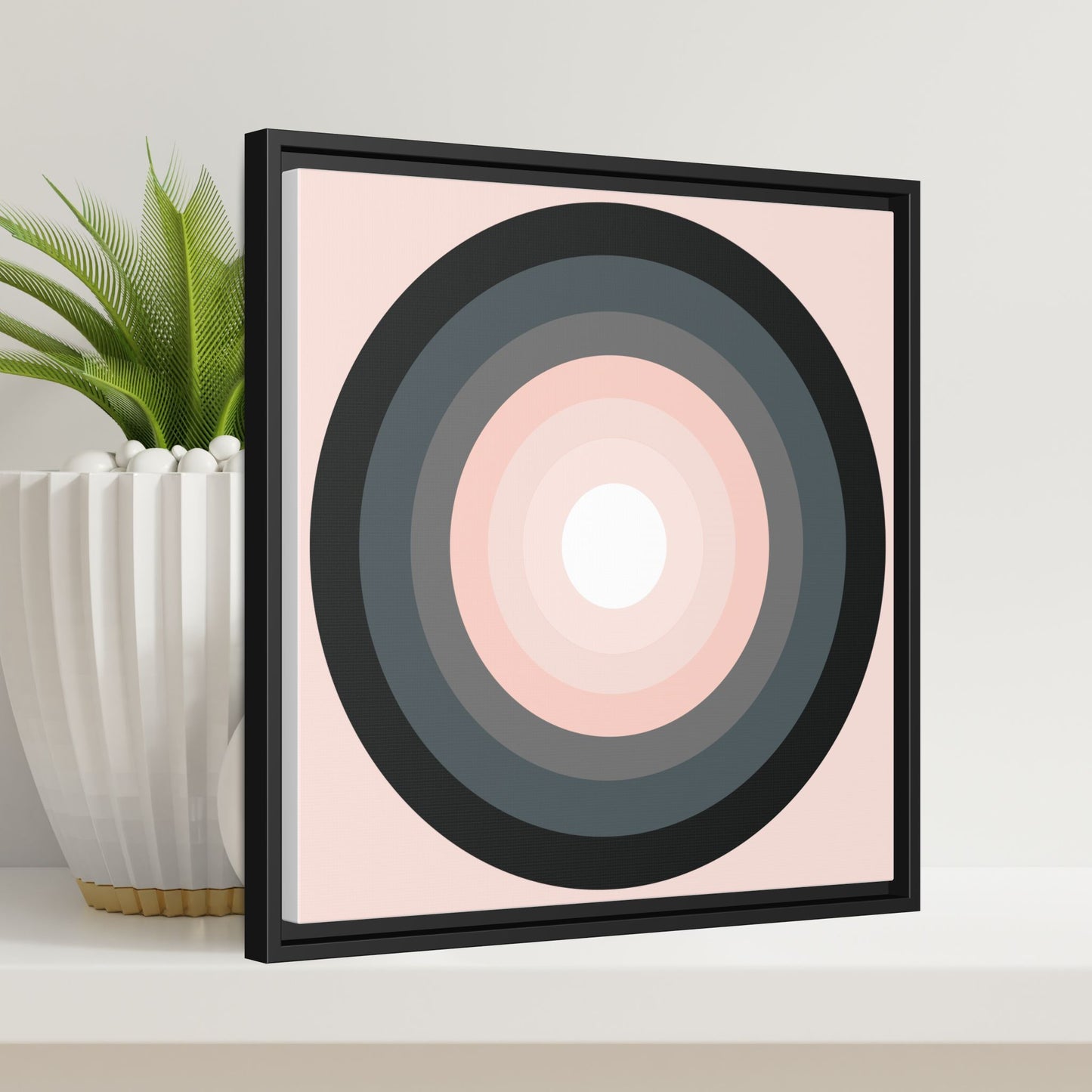 Modern Framed Geometric Canvas Art | Bold Color Meets Clean Framing