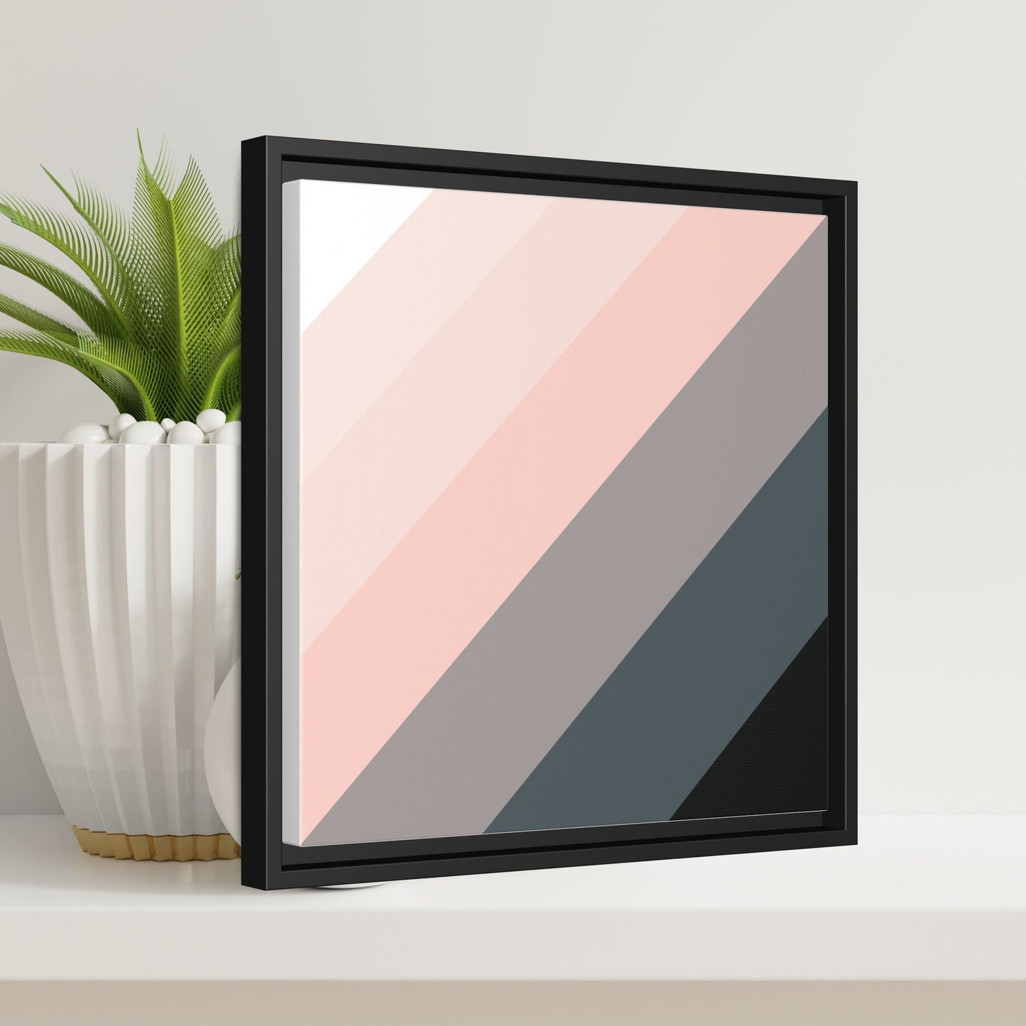 Modern Framed Geometric Canvas Art | Bold Color Meets Clean Framing