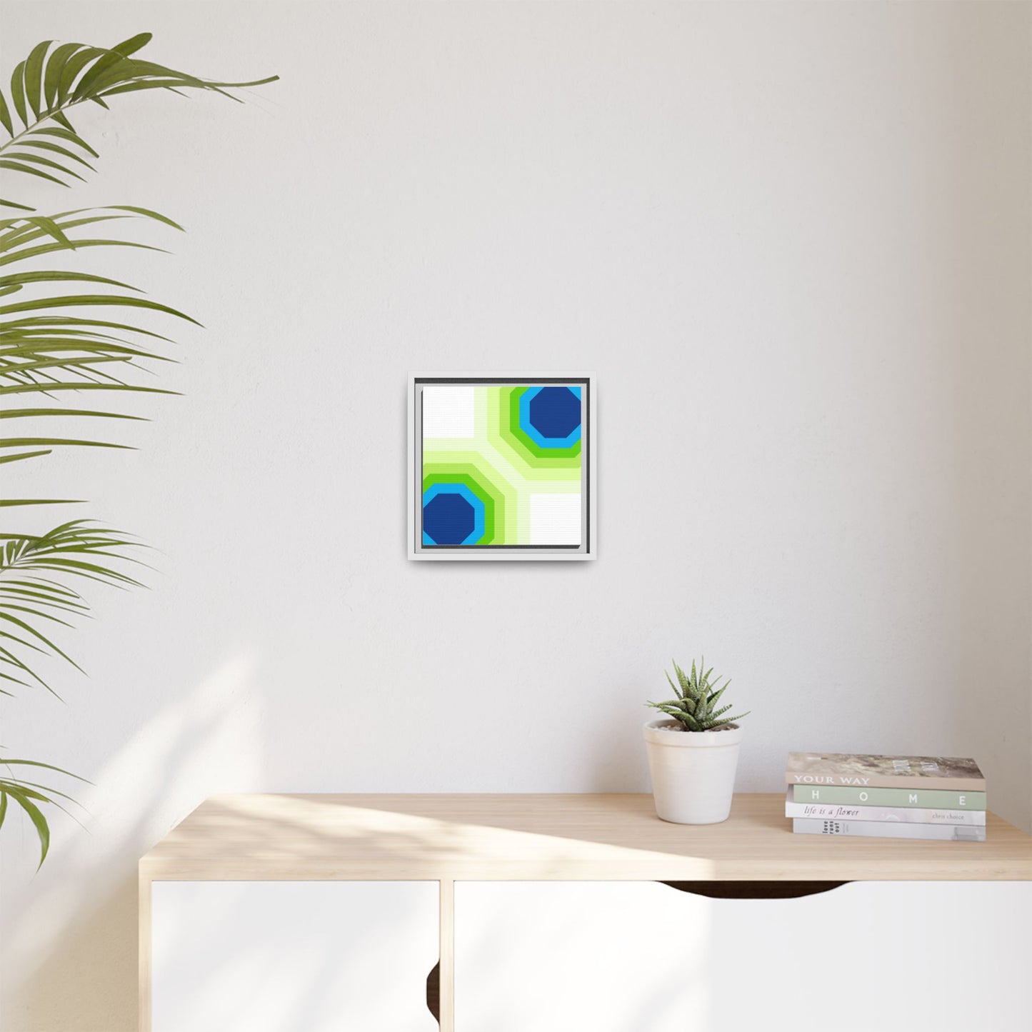 Modern Framed Geometric Canvas Art | Bold Color Meets Clean Framing