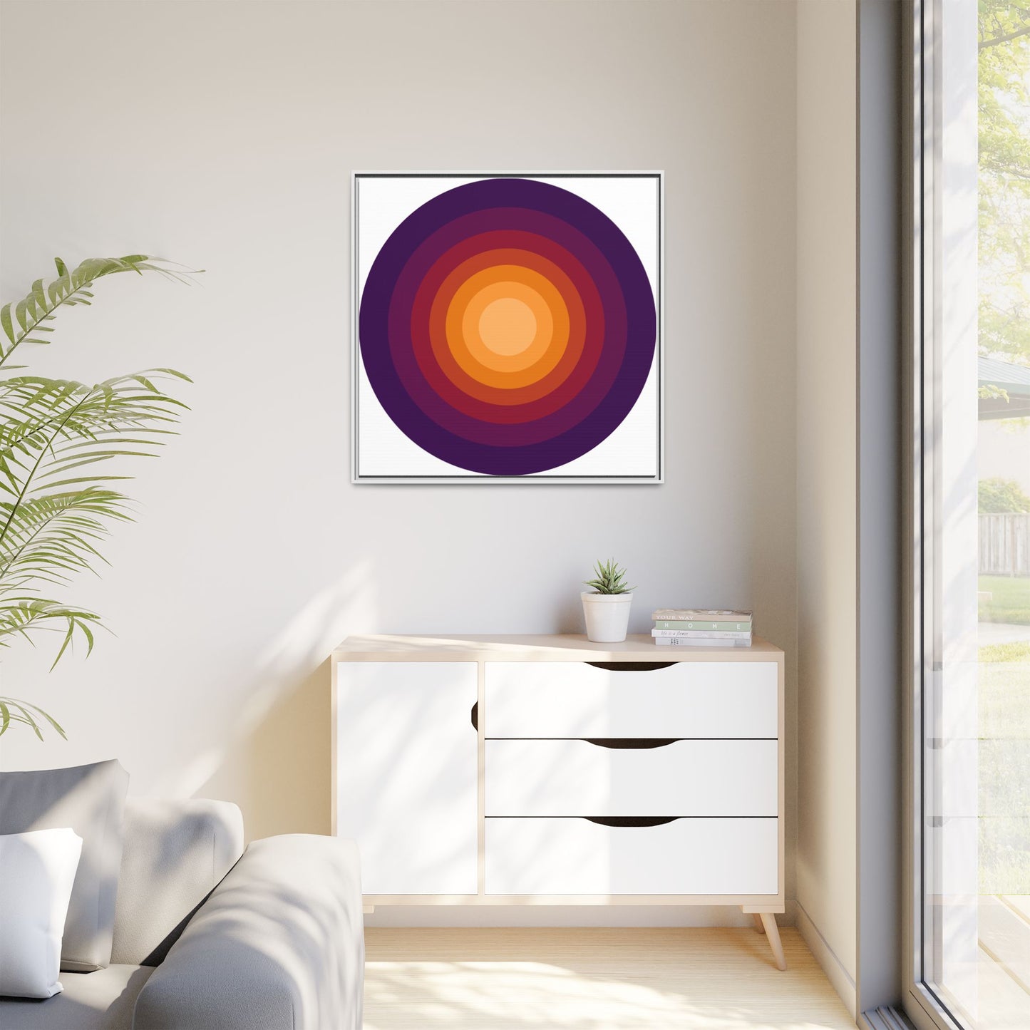 Modern Framed Geometric Canvas Art | Bold Color Meets Clean Framing