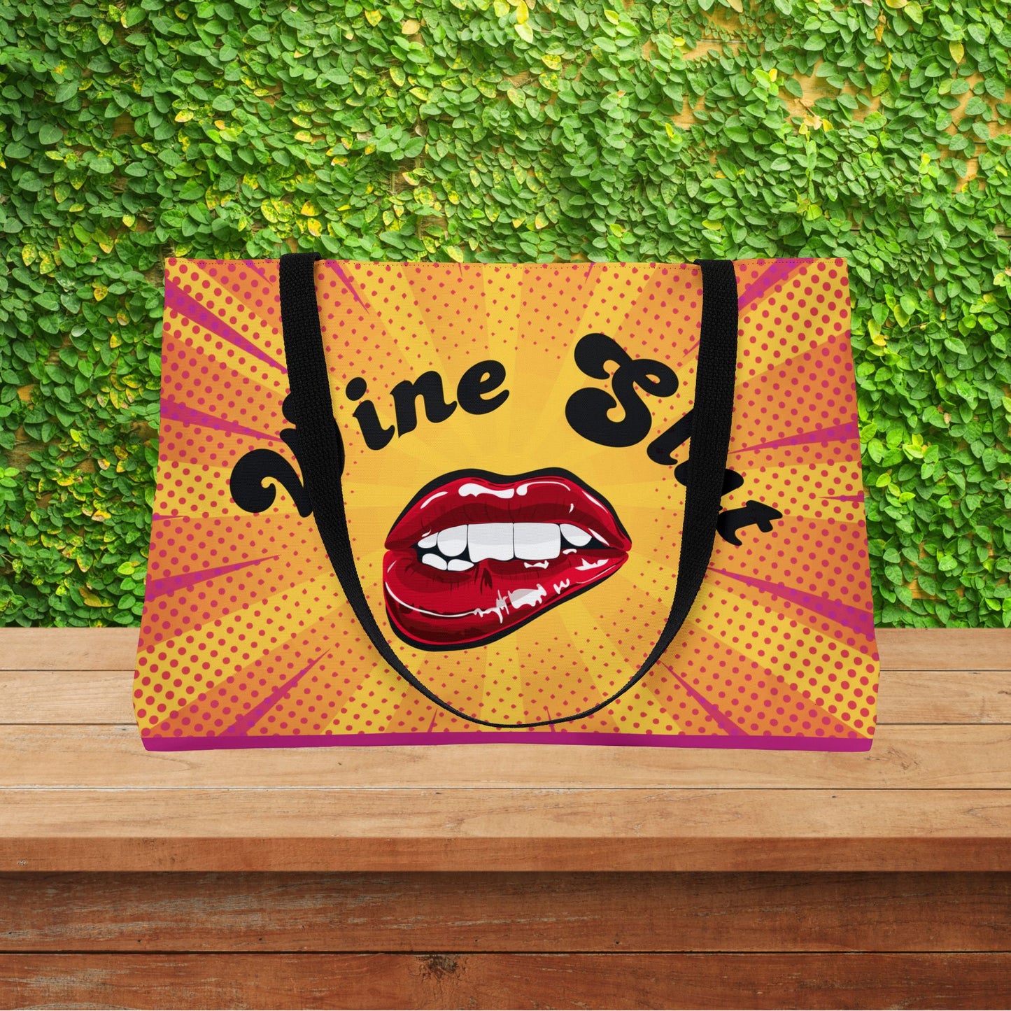 Wine Slut XL Tote Bag | Bold & Naughty | Oversized  Carry-All | Carry-All Weekender Beach Tote