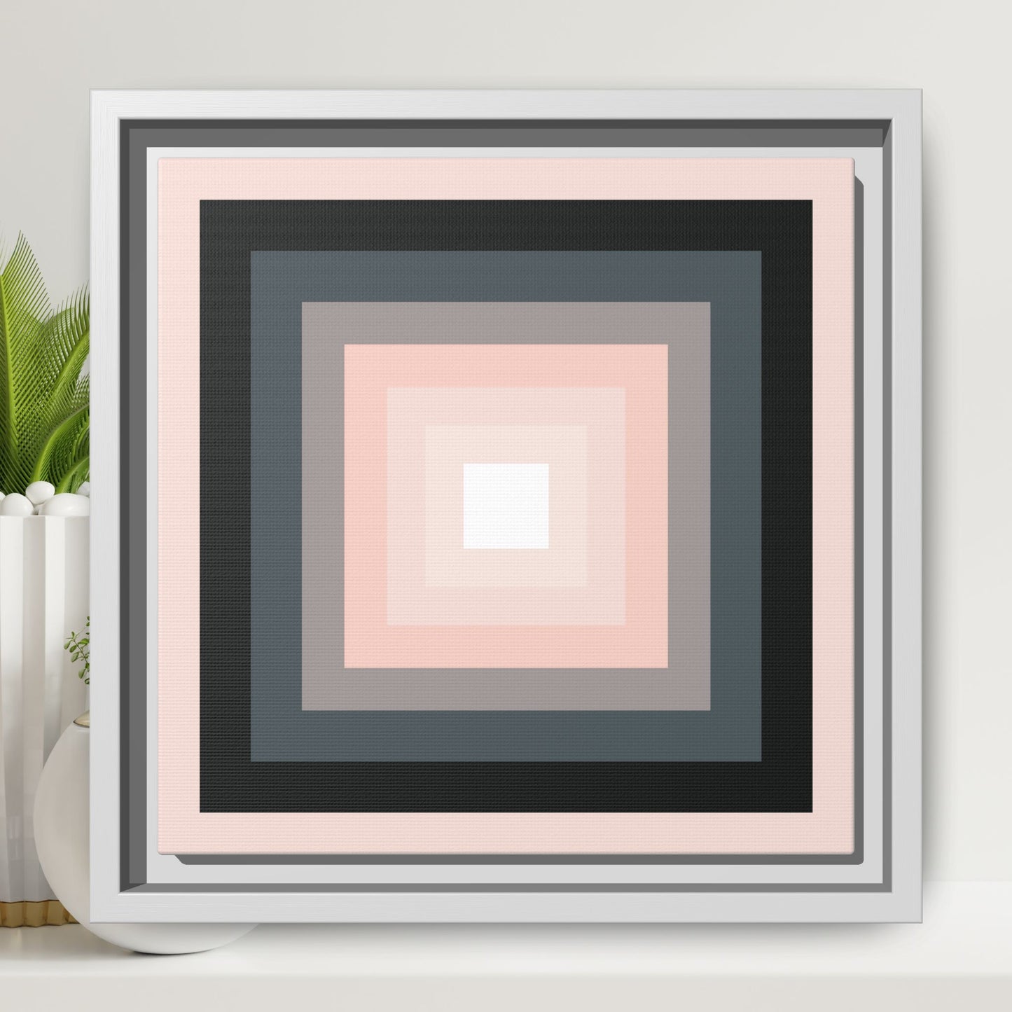 Modern Framed Geometric Canvas Art | Bold Color Meets Clean Framing
