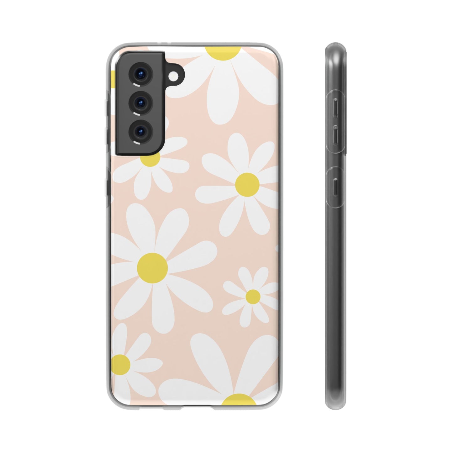 Phone Cases - Blush Daisy Pattern Flexi Cases