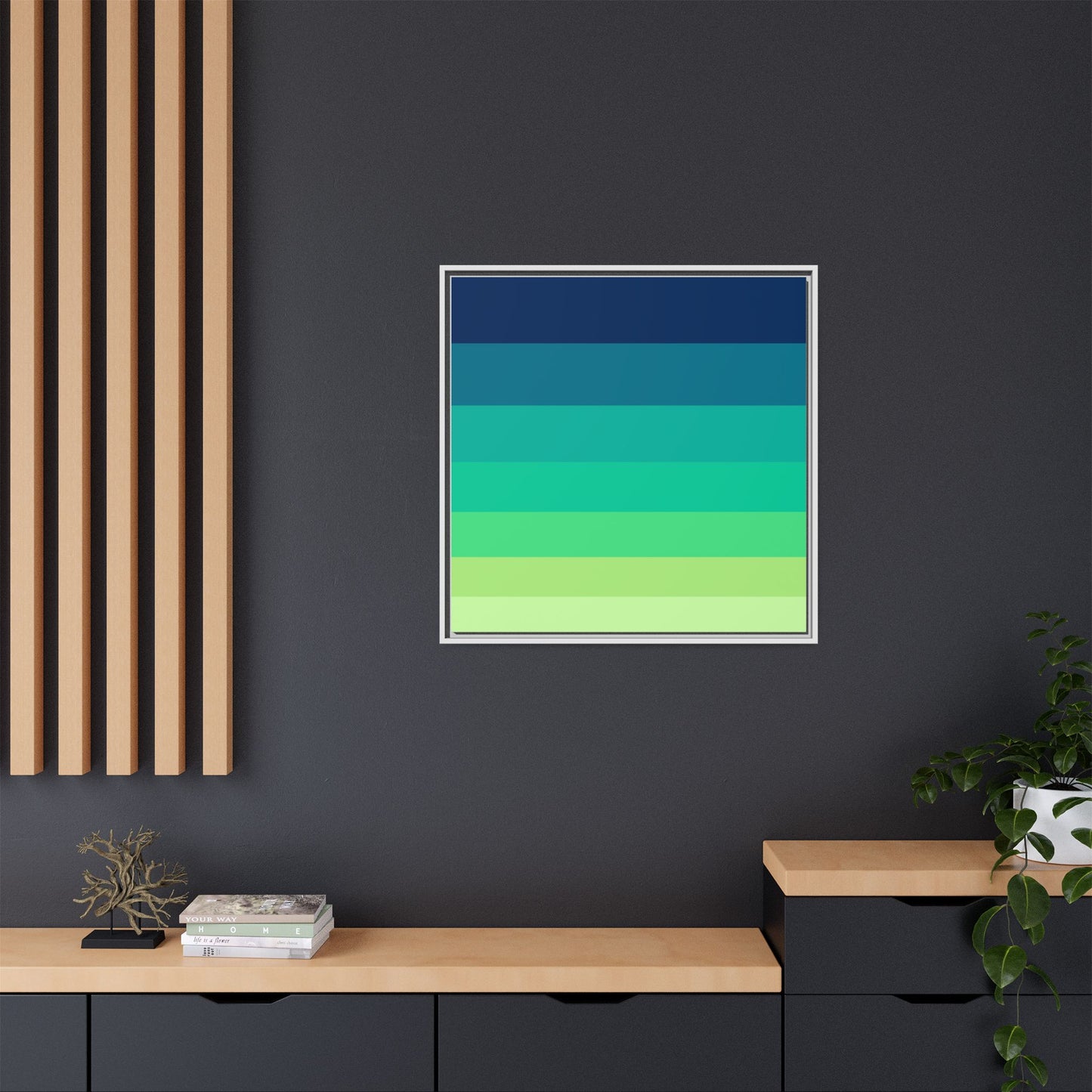 Modern Framed Geometric Canvas Art | Bold Color Meets Clean Framing