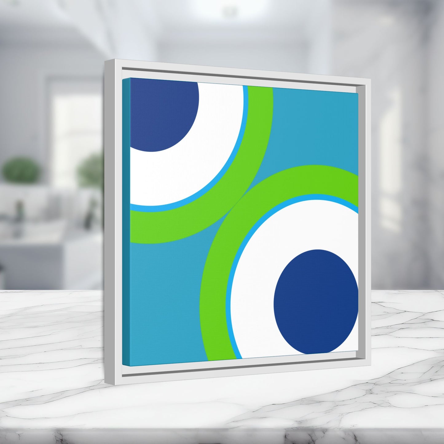 Modern Framed Geometric Canvas Art | Bold Color Meets Clean Framing