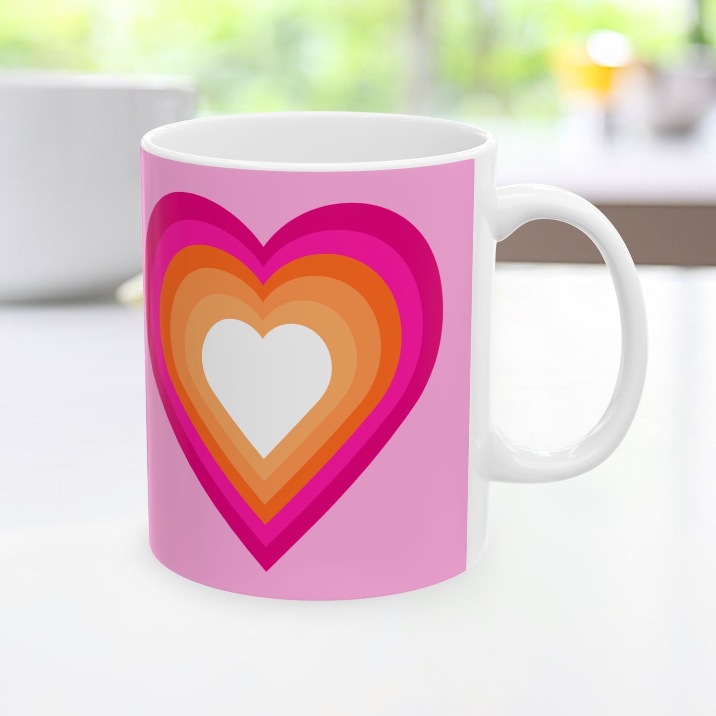Geo Art Heart Mug – Bold Color, Daily Joy