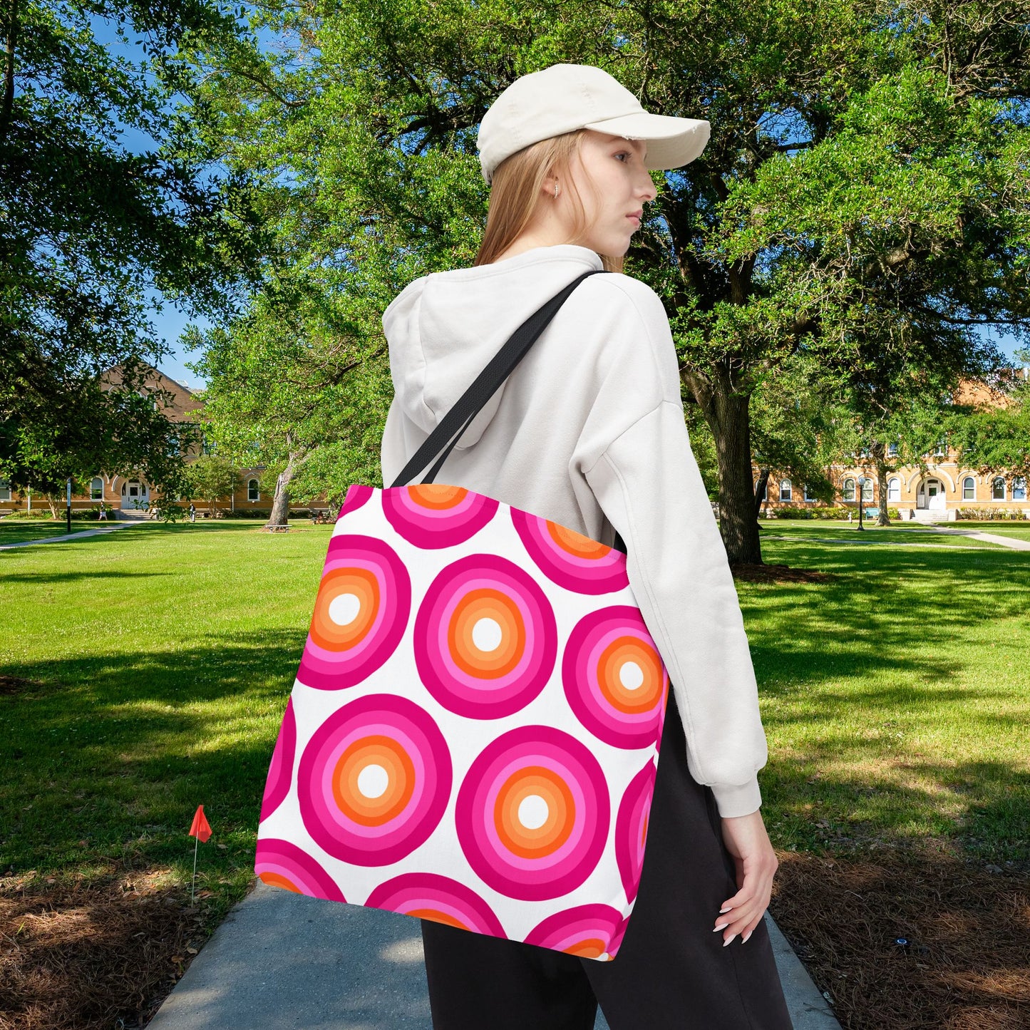 Geometric Art Tote Bag – 3 sizes | Bold lines. Vivid color. Retro with a modern twist.