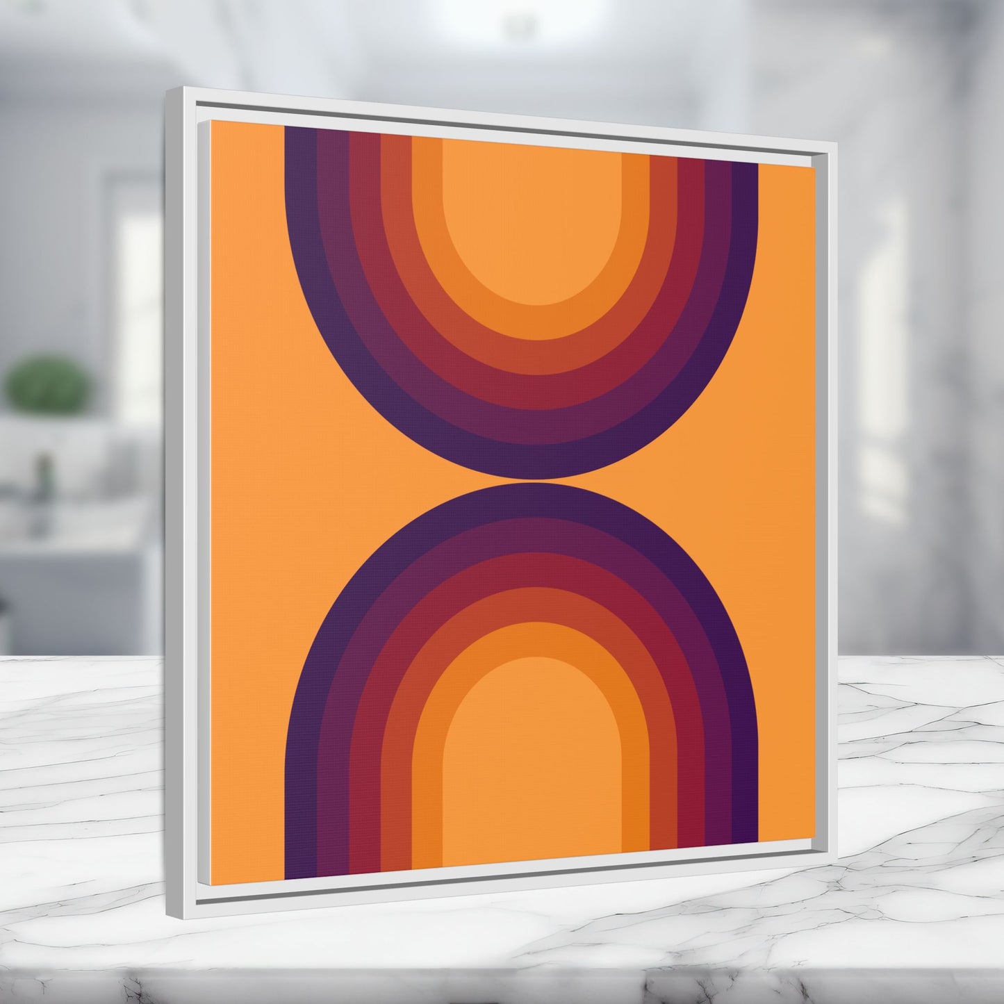 Modern Framed Geometric Canvas Art | Bold Color Meets Clean Framing