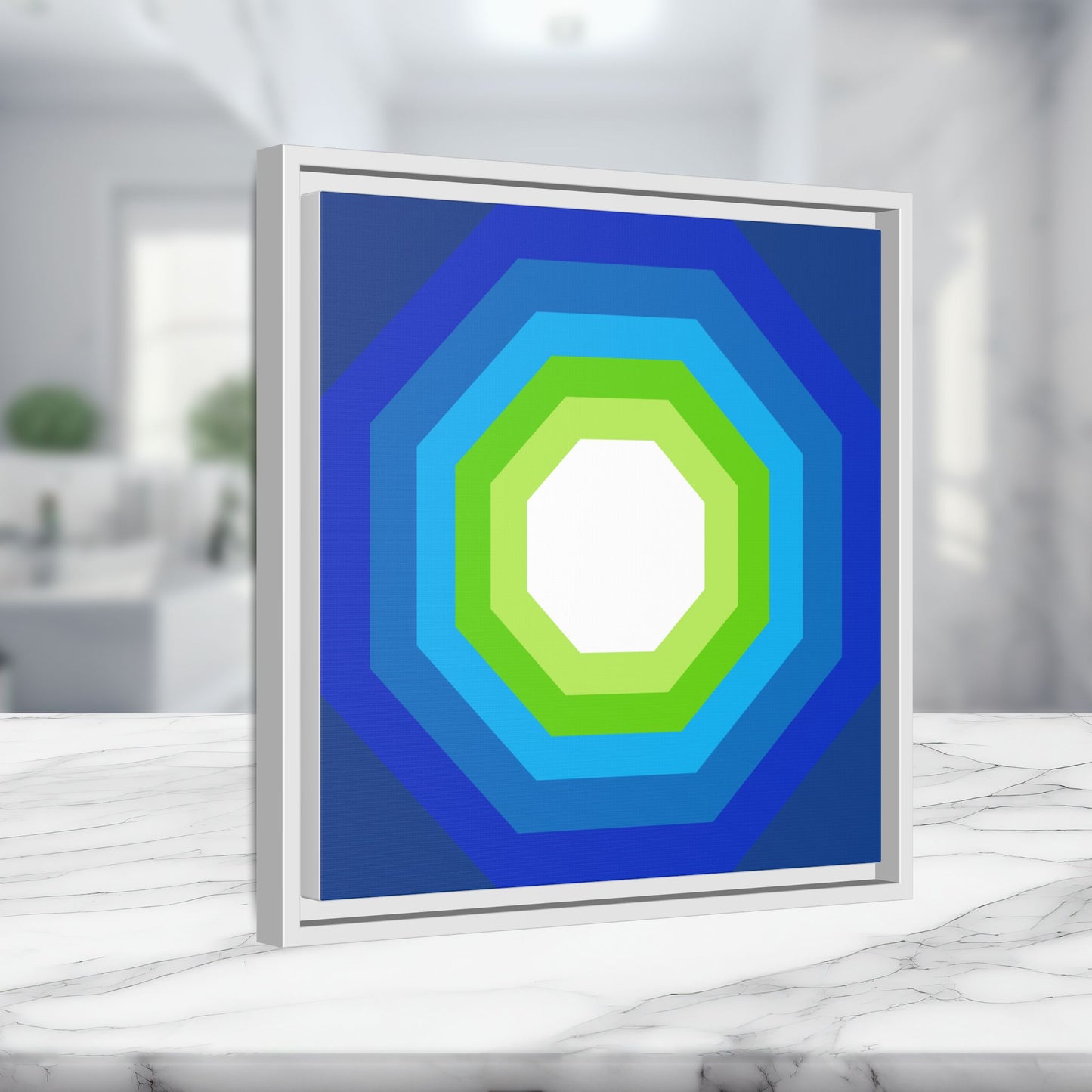 Modern Framed Geometric Canvas Art | Bold Color Meets Clean Framing