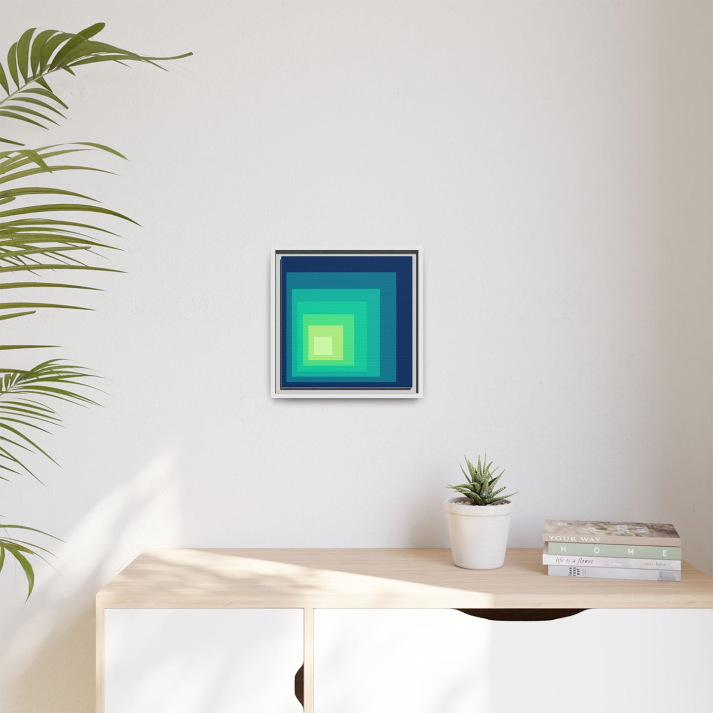 Modern Framed Geometric Canvas Art | Bold Color Meets Clean Framing