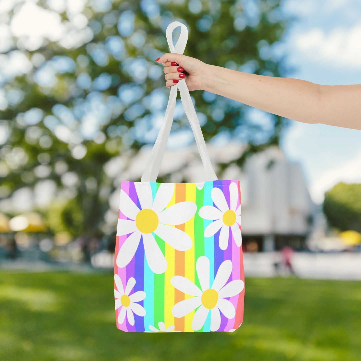 Flower Power Daisy Tote Bag – 3 sizes | Colorful, Cheerful, and Ready to Go