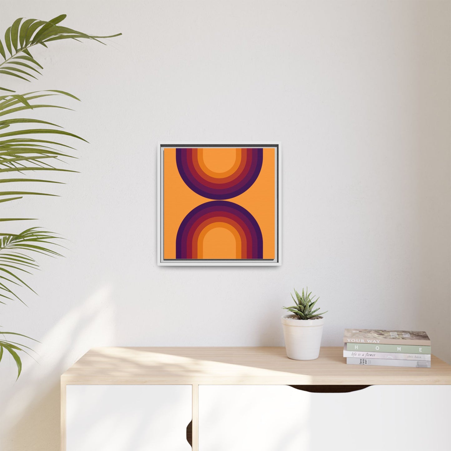 Modern Framed Geometric Canvas Art | Bold Color Meets Clean Framing