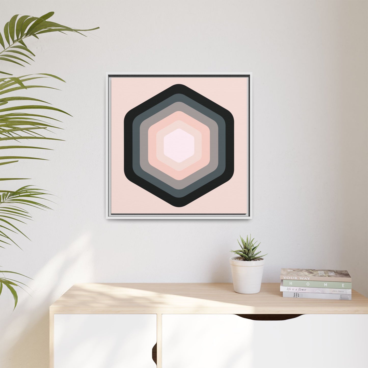 Modern Framed Geometric Canvas Art | Bold Color Meets Clean Framing